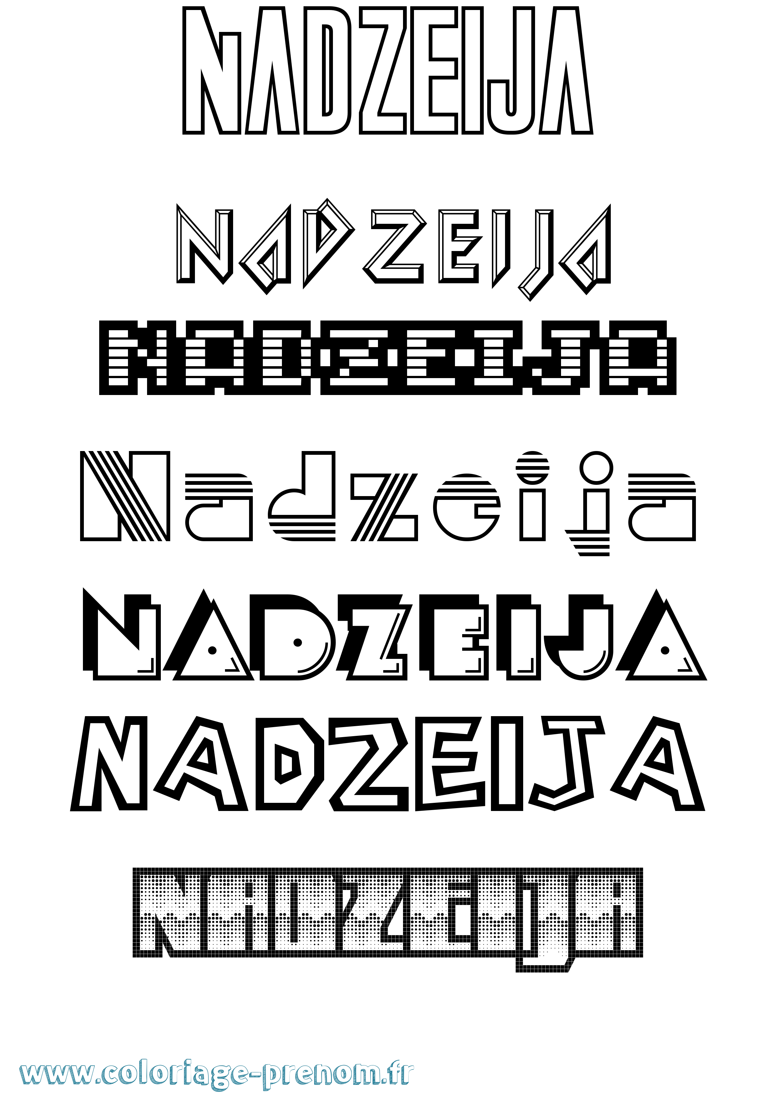 Coloriage Nadzeija Jeux Vidéos Coloriage prénom Nadzeija Jeux Vidéos