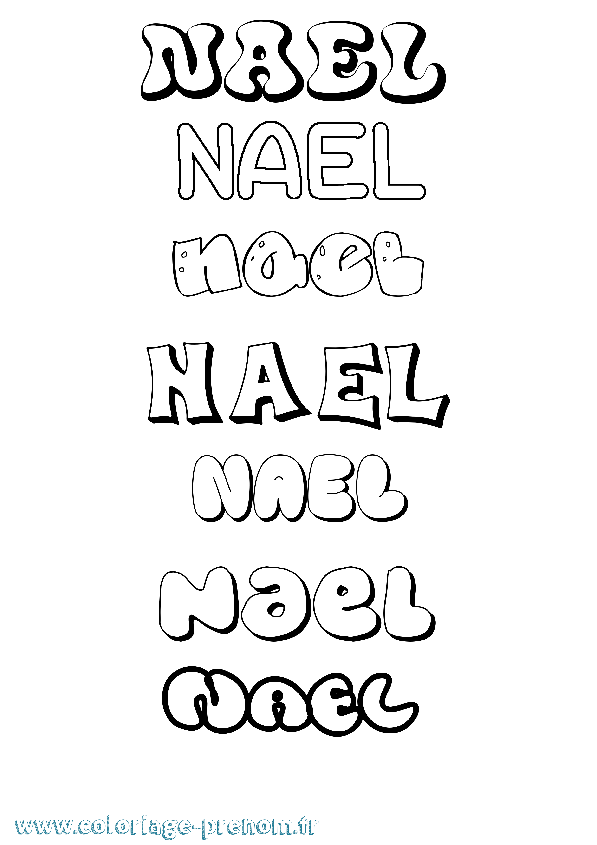 Coloriage Nael Coloriage prénom Nael