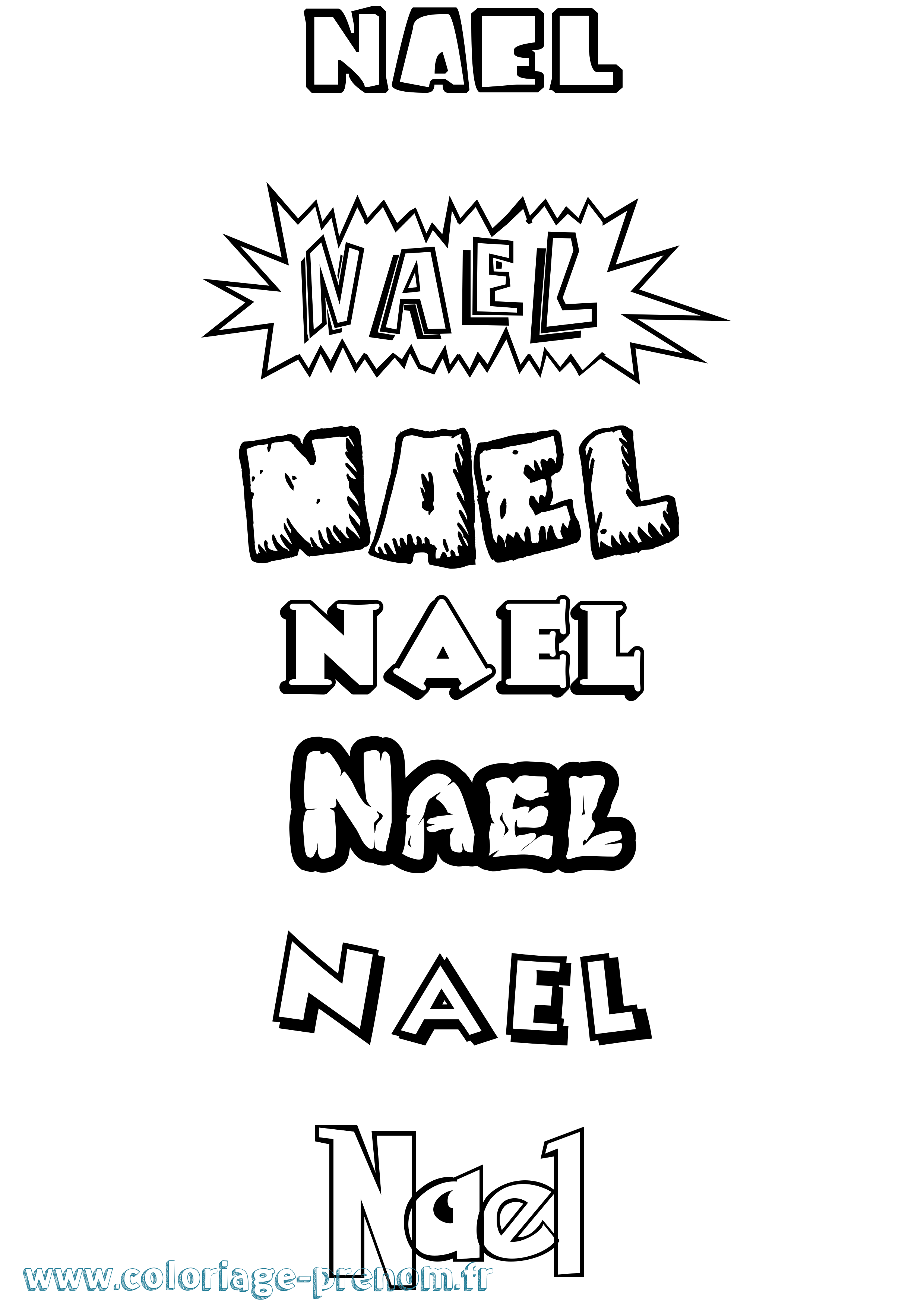 Coloriage prénom Nael