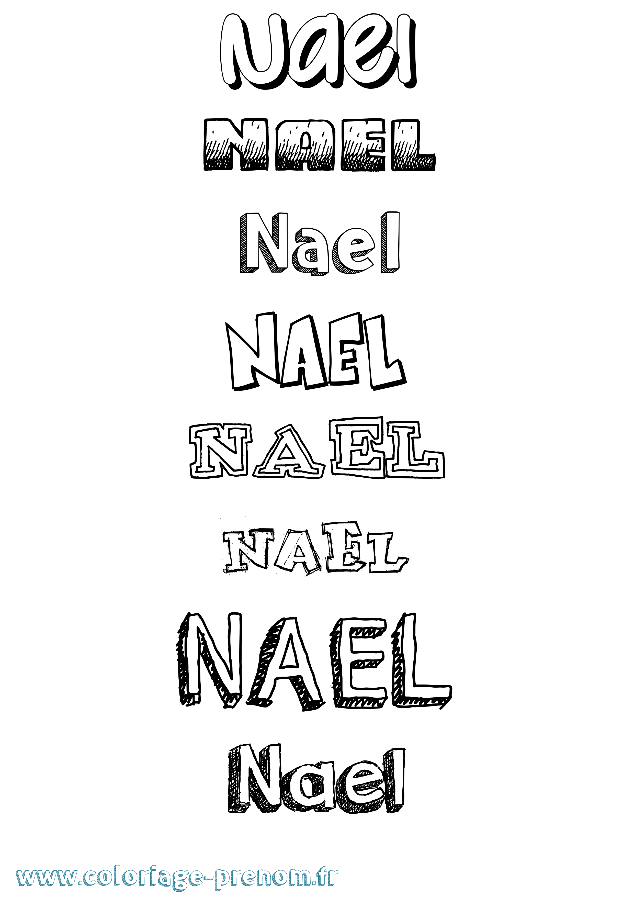 Coloriage Nael Coloriage prénom Nael
