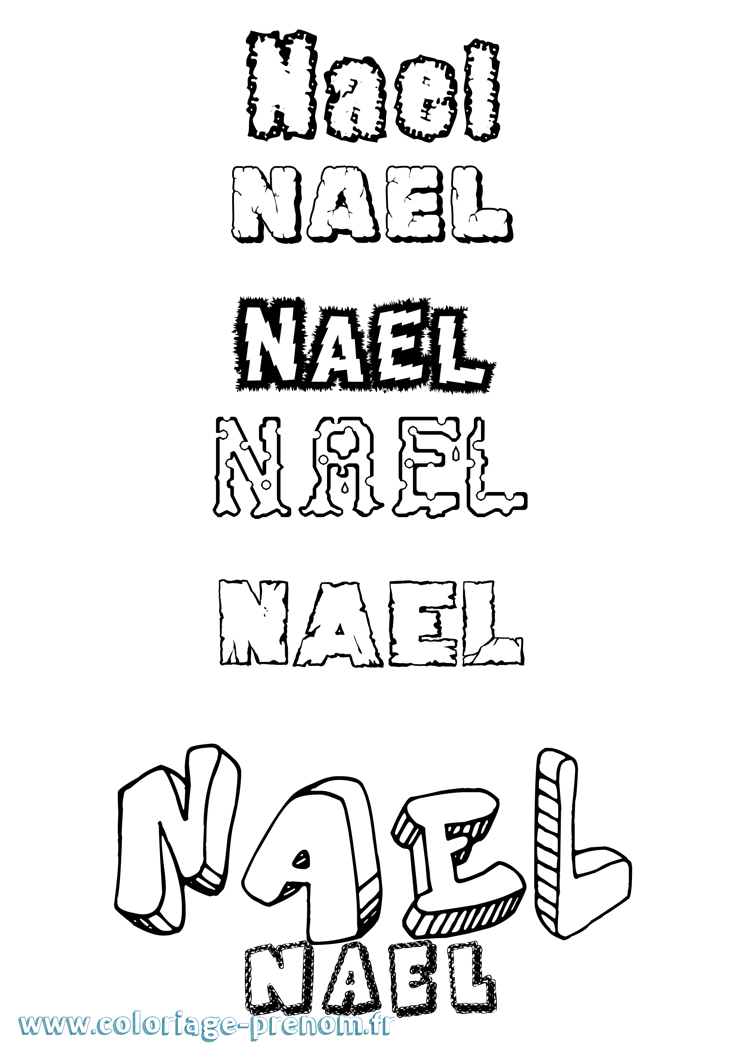 Coloriage Nael Coloriage prénom Nael