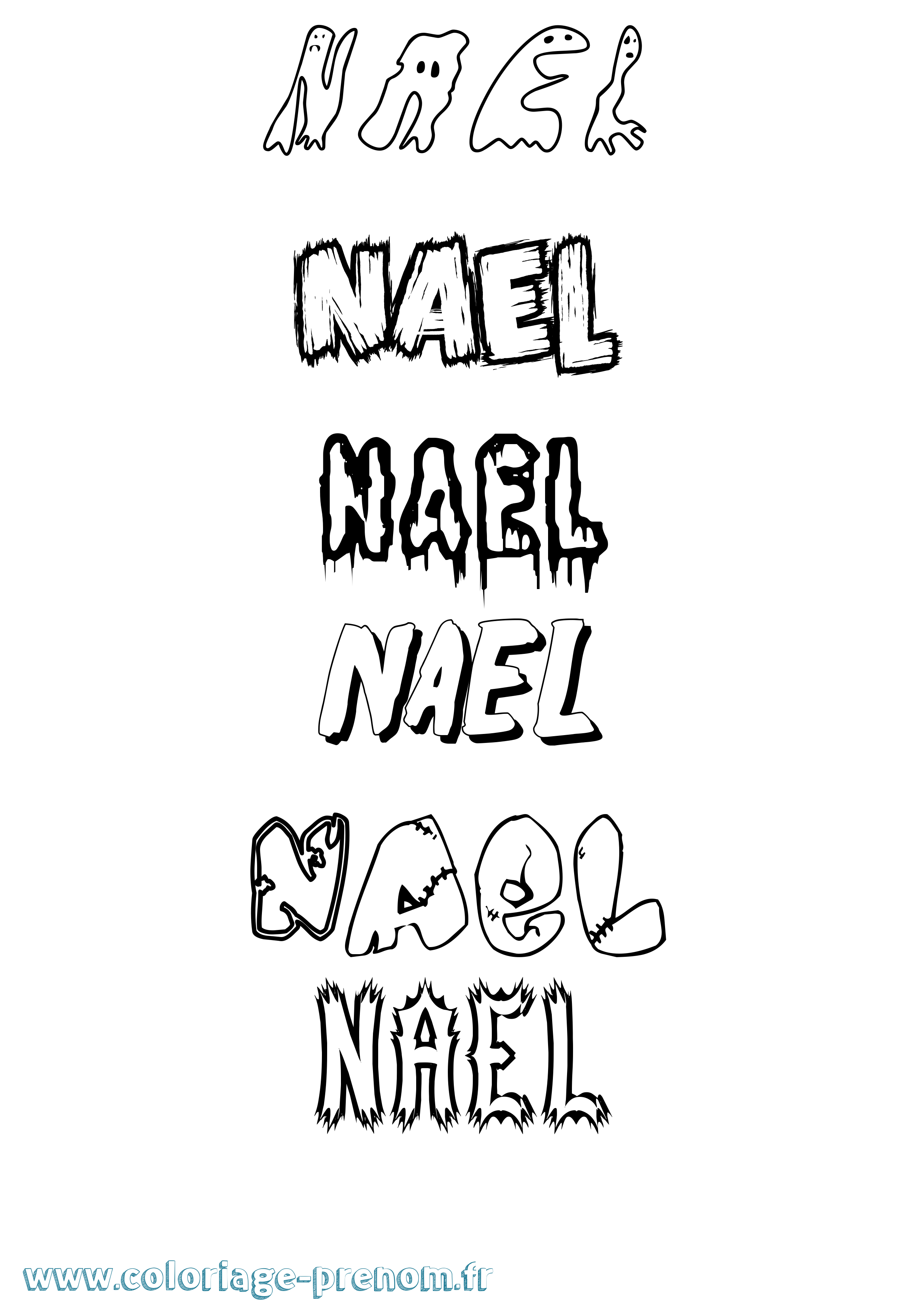 Coloriage Nael Coloriage prénom Nael
