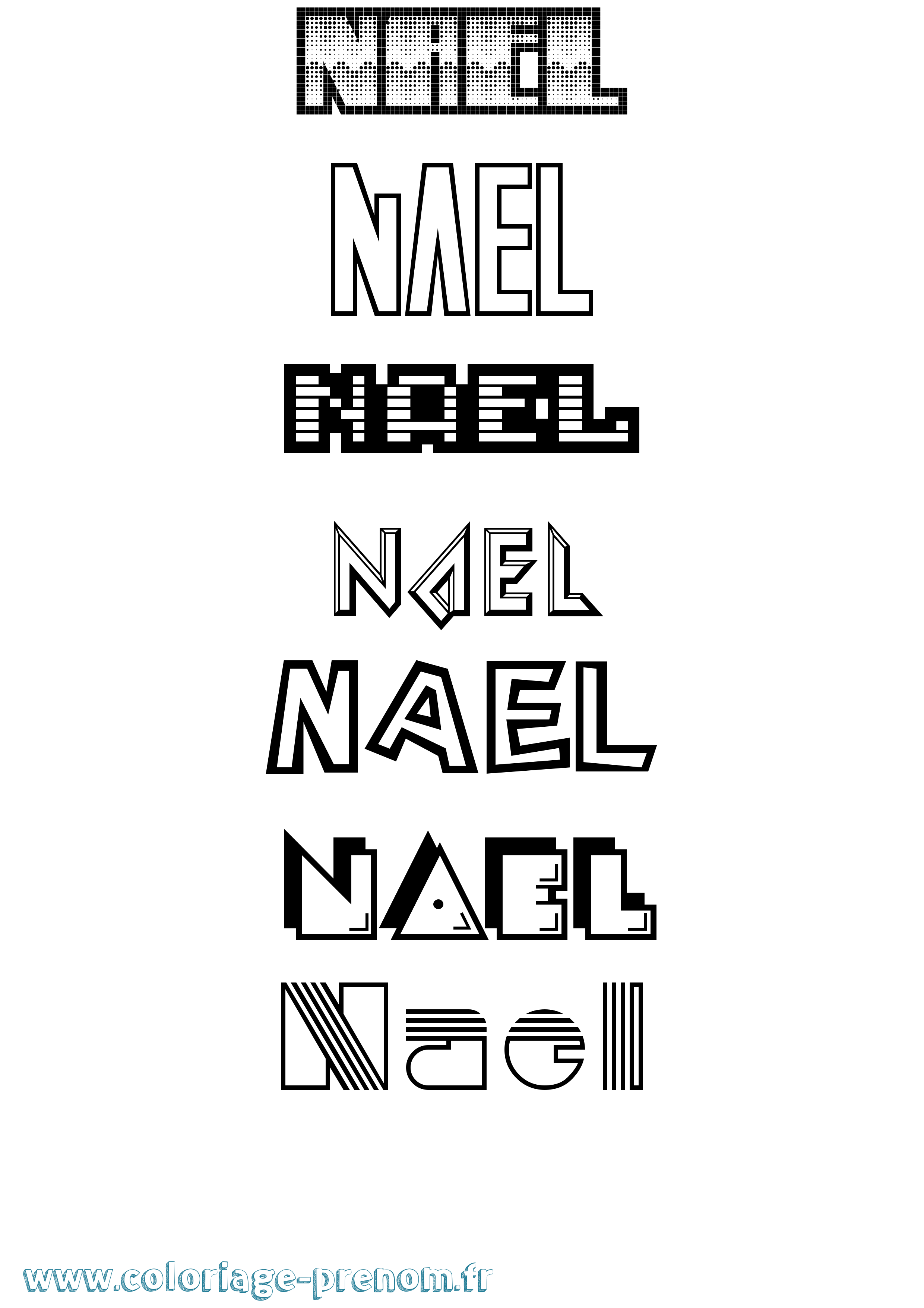 Coloriage Nael Coloriage prénom Nael