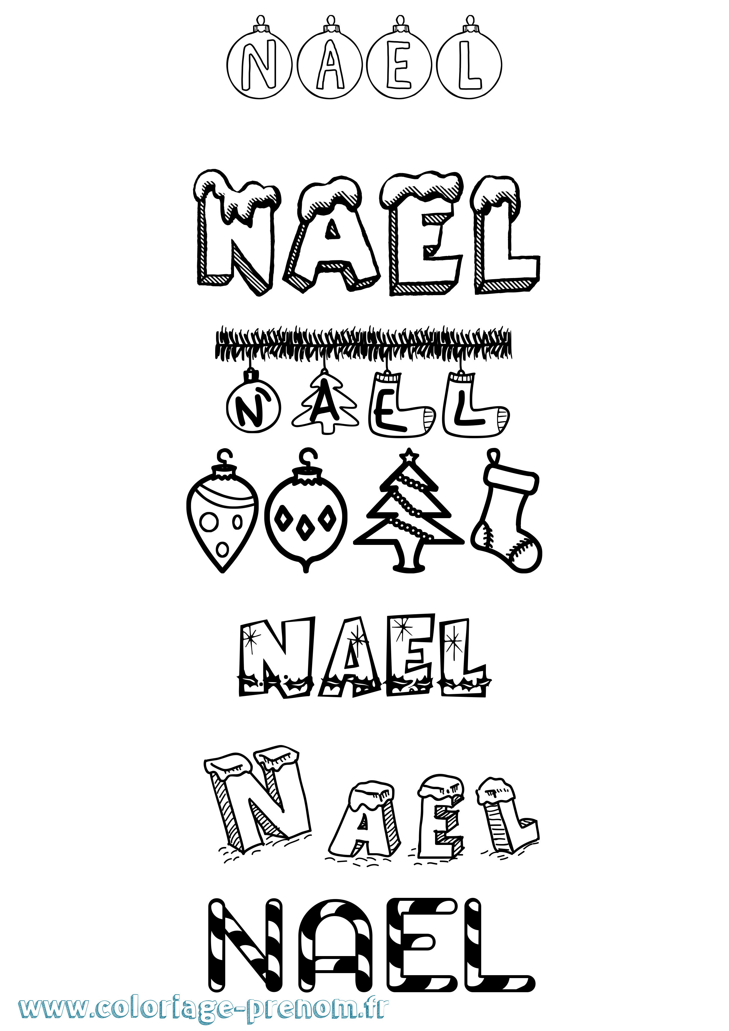 Coloriage Nael Coloriage prénom Nael