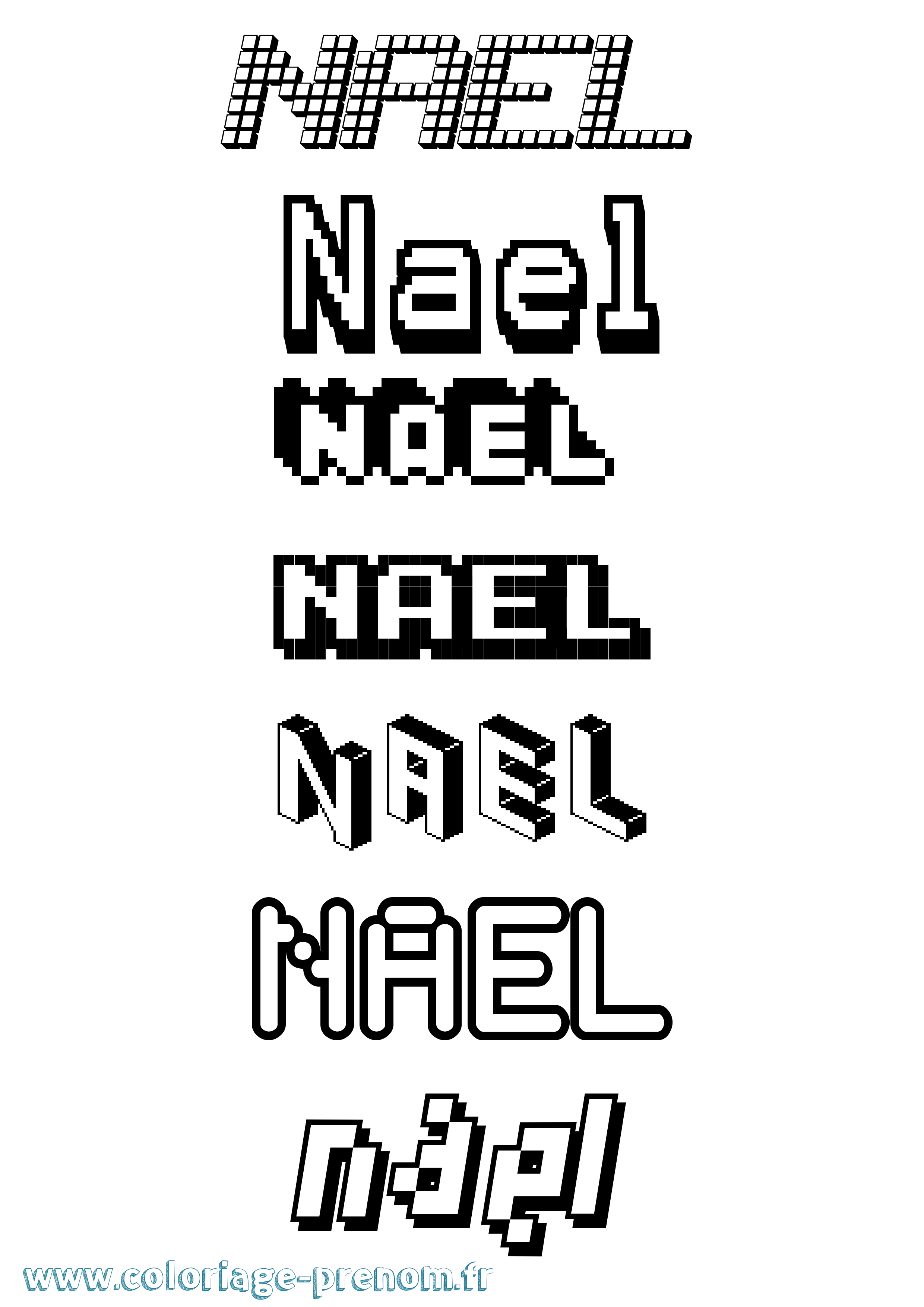 Coloriage Nael Coloriage prénom Nael