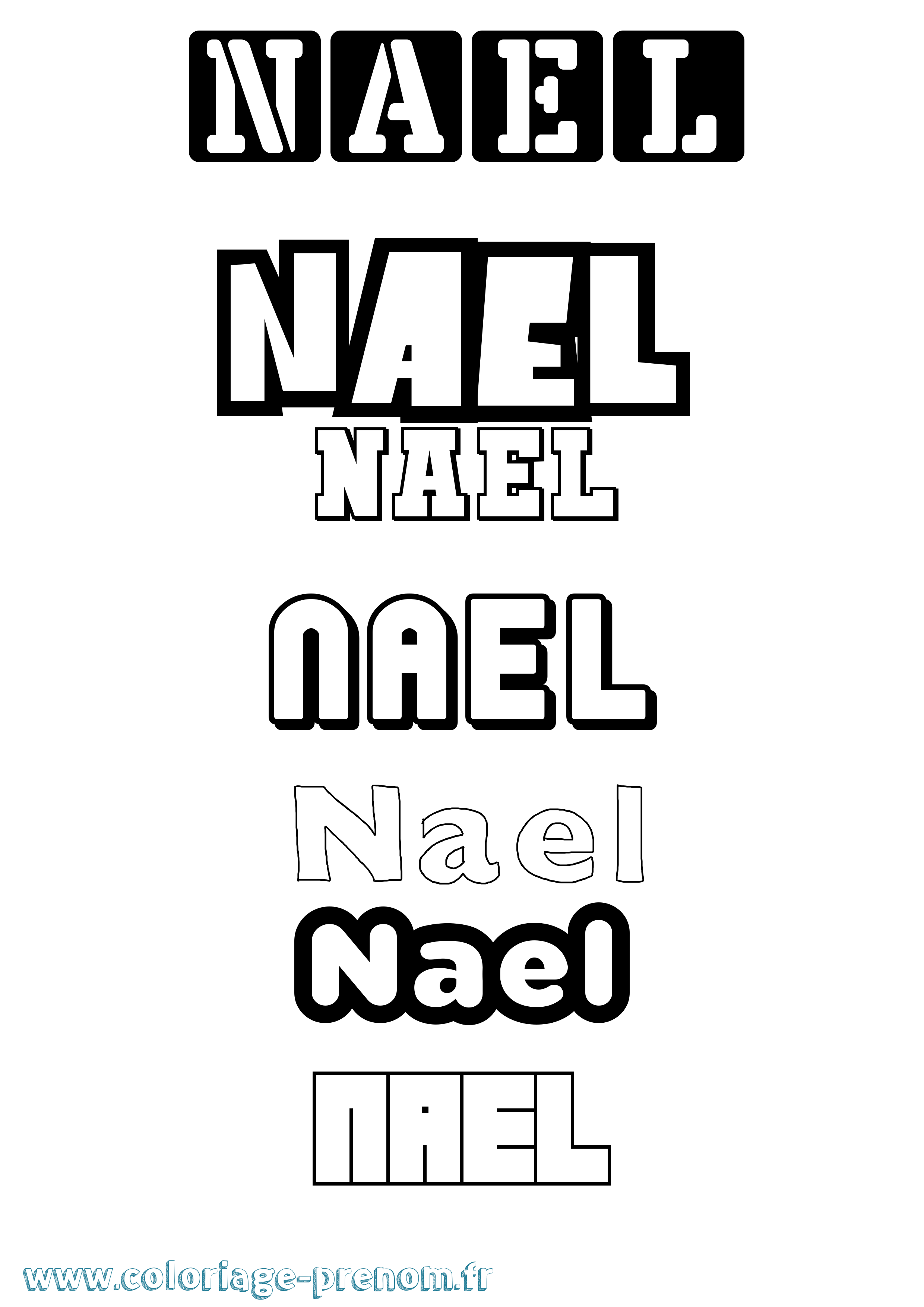 Coloriage Nael Coloriage prénom Nael