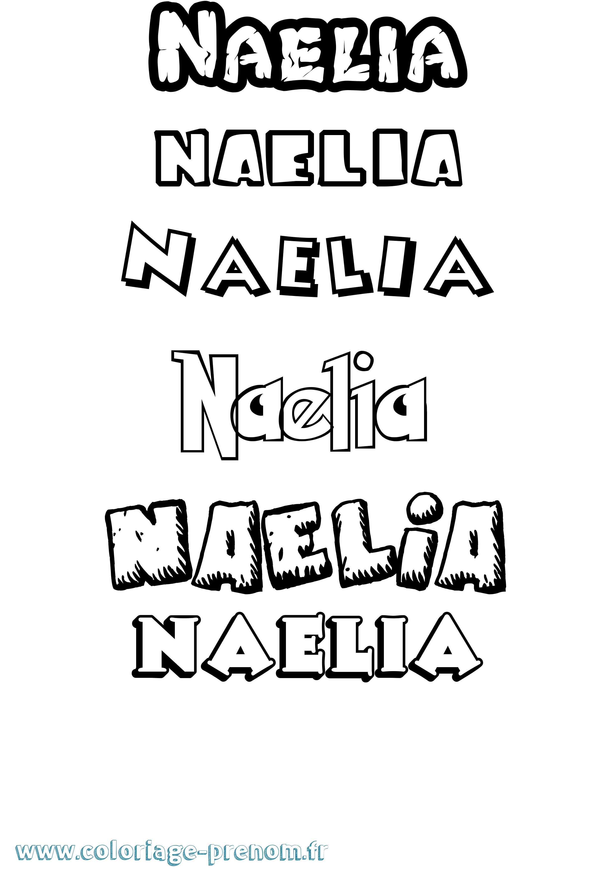 Coloriage prénom Naelia Dessin Animé