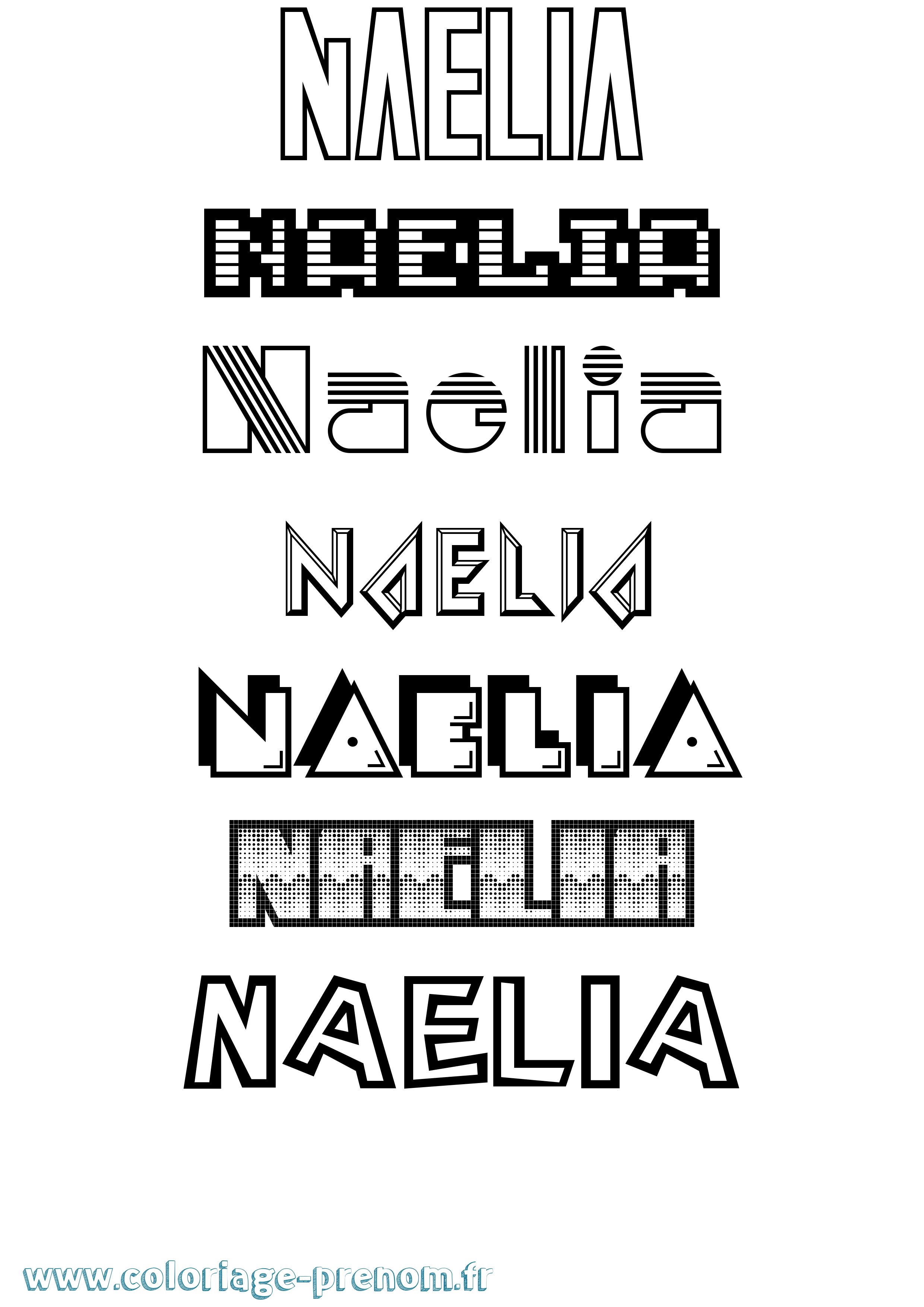 Coloriage prénom Naelia Jeux Vidéos