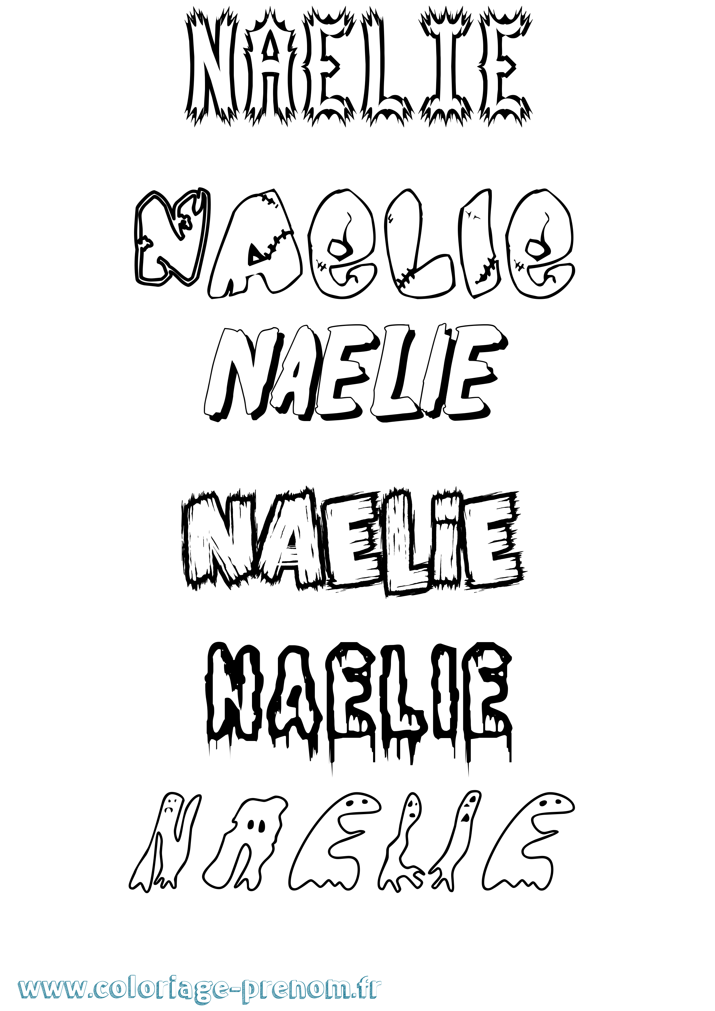 Coloriage prénom Naelie Frisson