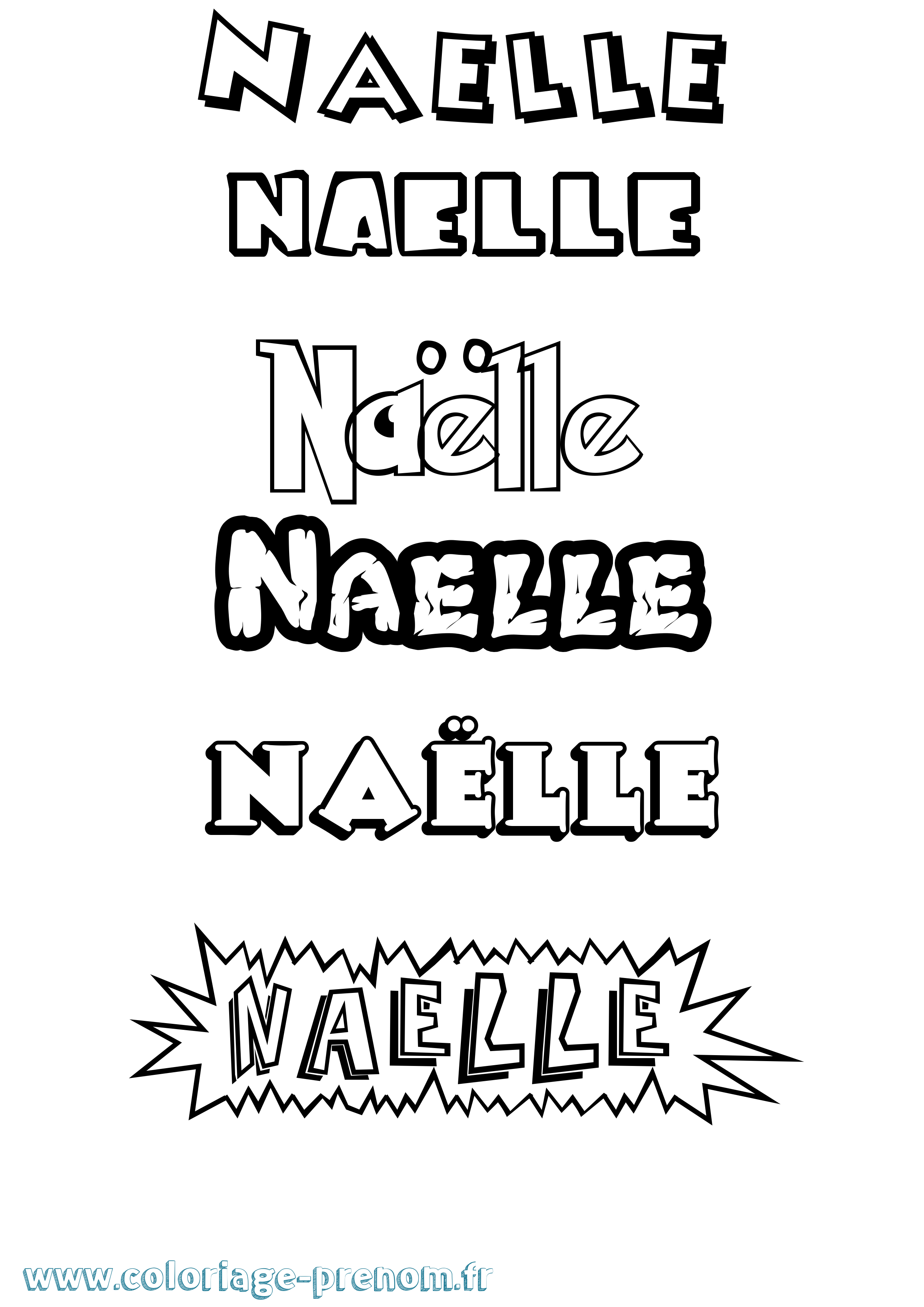 Coloriage Naëlle Dessin Animé Coloriage prénom Naëlle Dessin Animé