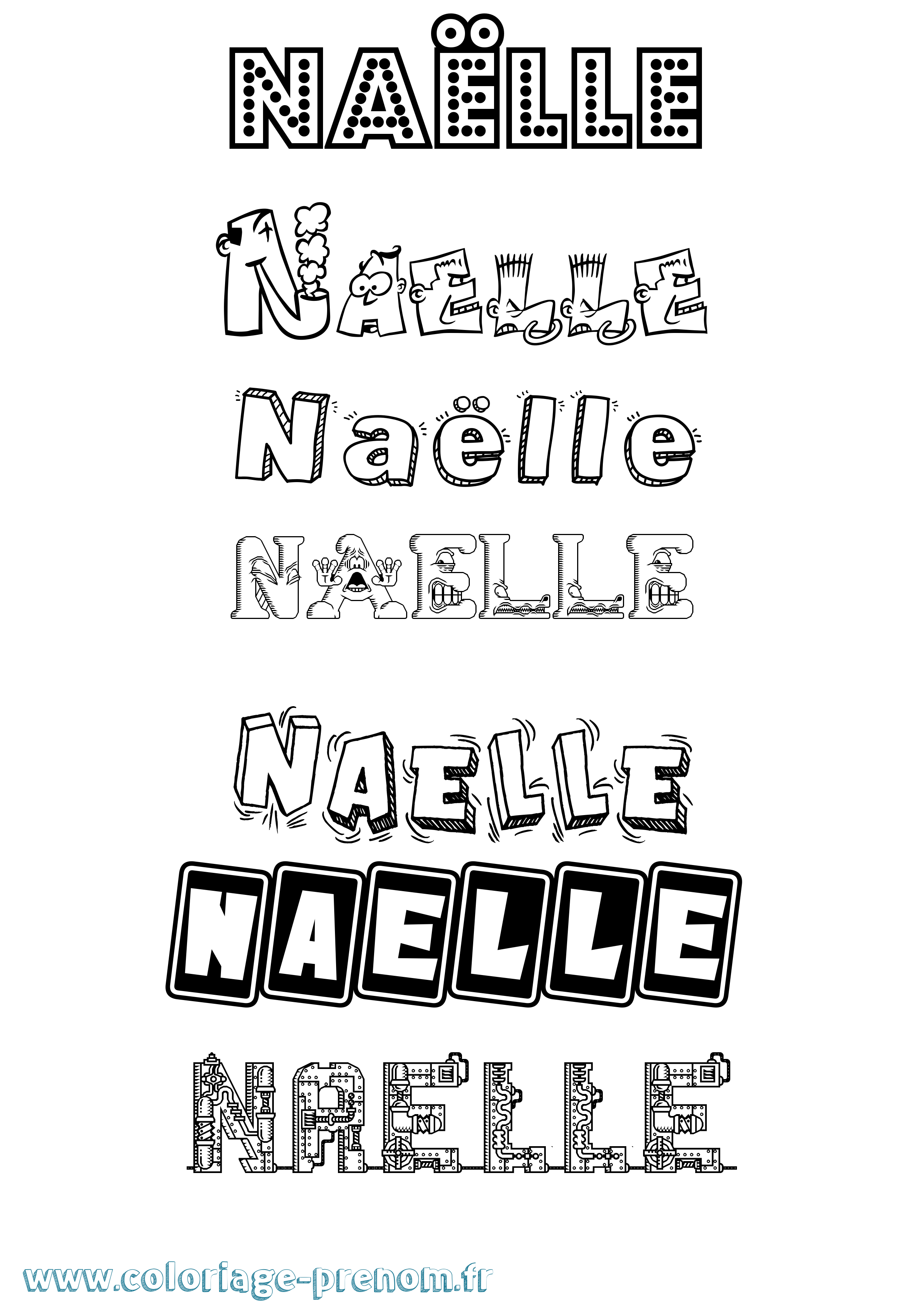 Coloriage Naëlle Fun Coloriage prénom Naëlle Fun