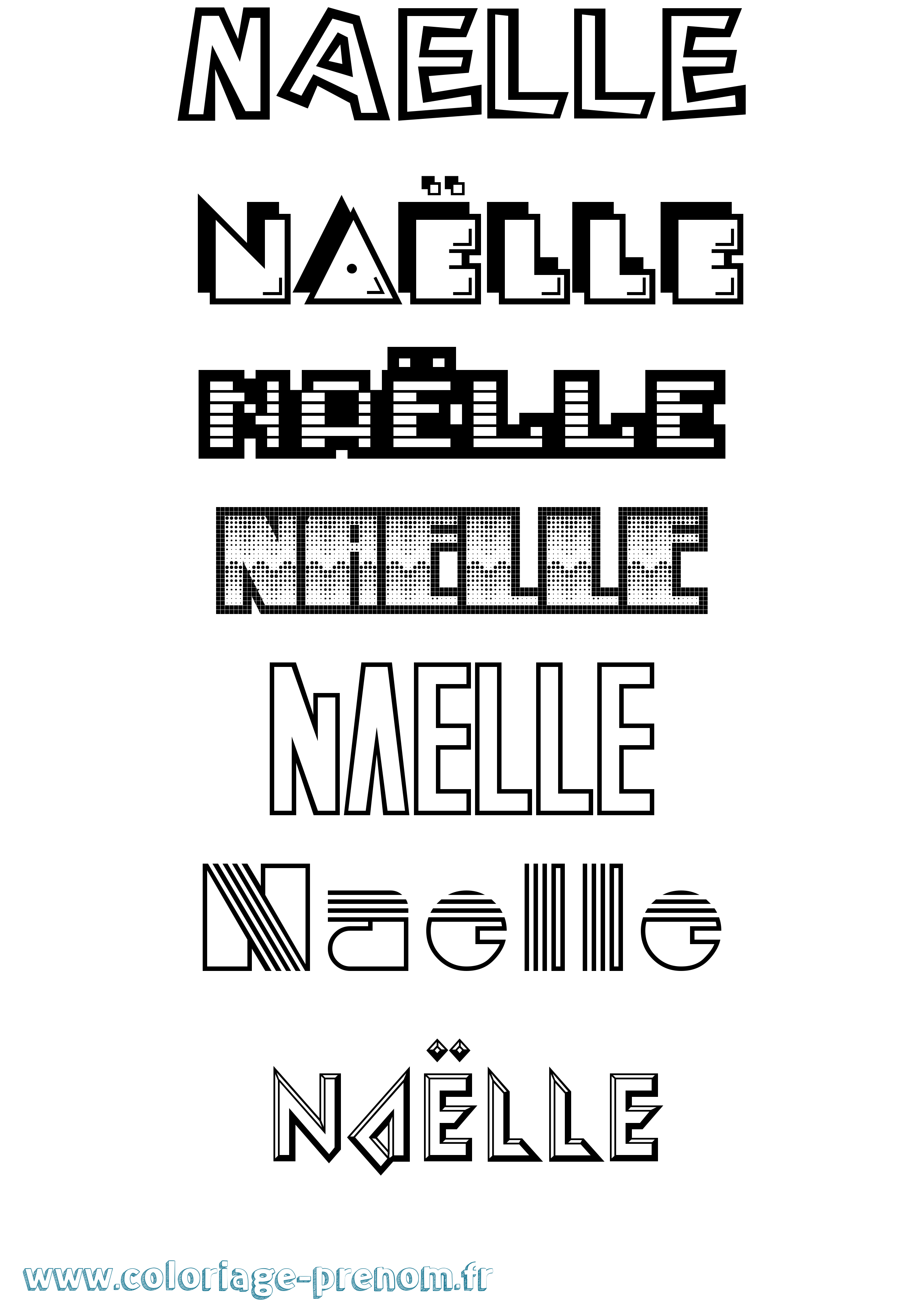 Coloriage Naëlle Jeux Vidéos Coloriage prénom Naëlle Jeux Vidéos
