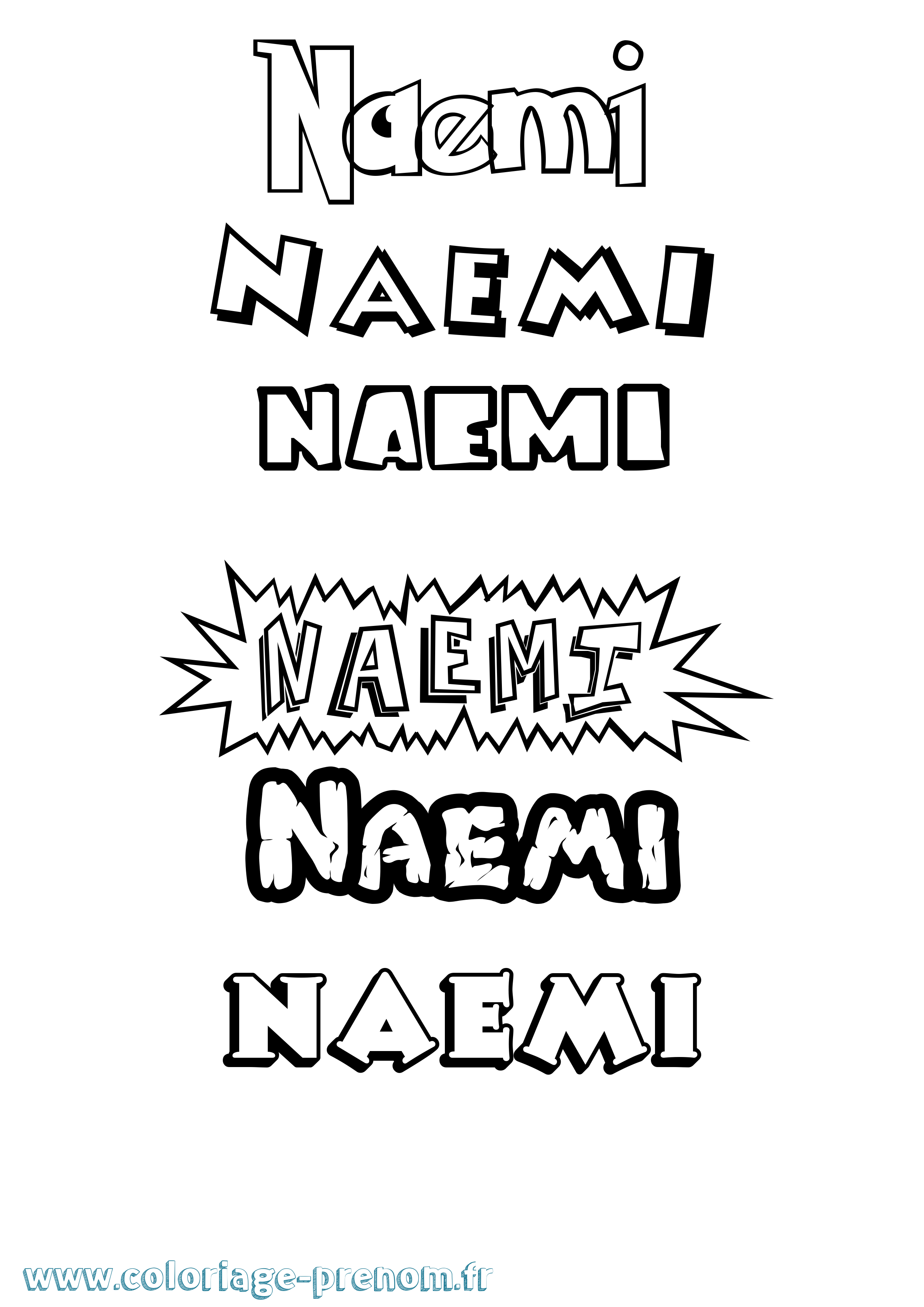 Coloriage prénom Naemi Dessin Animé