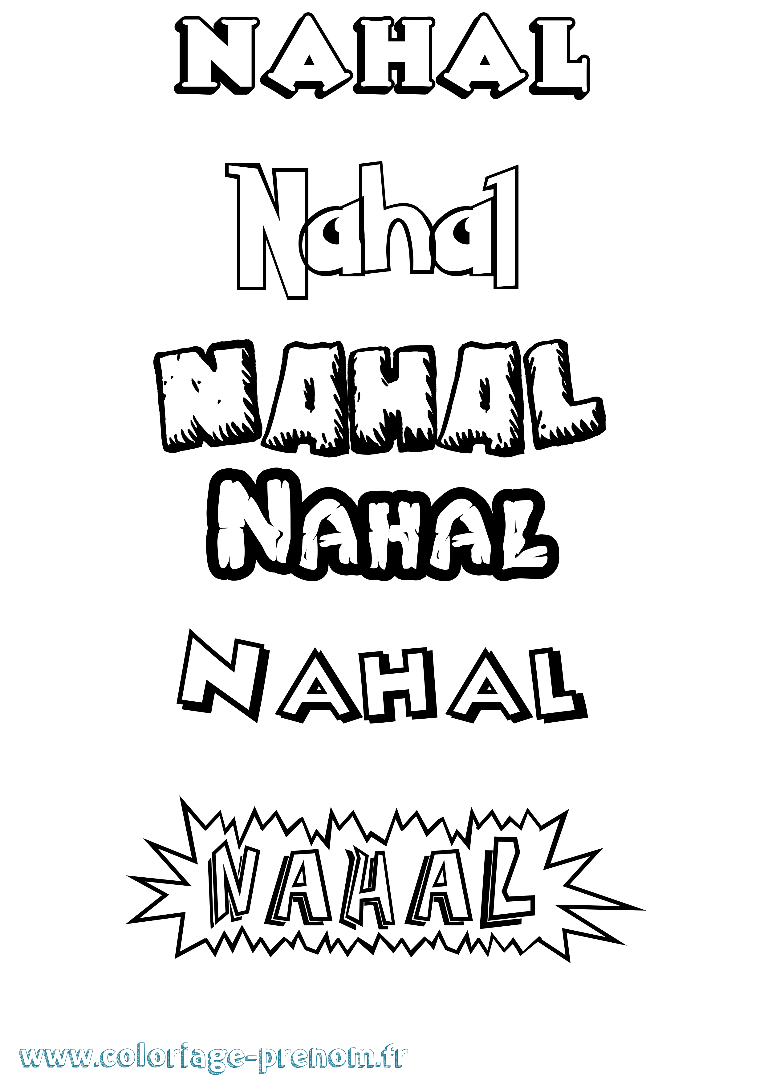 Coloriage prénom Nahal Dessin Animé