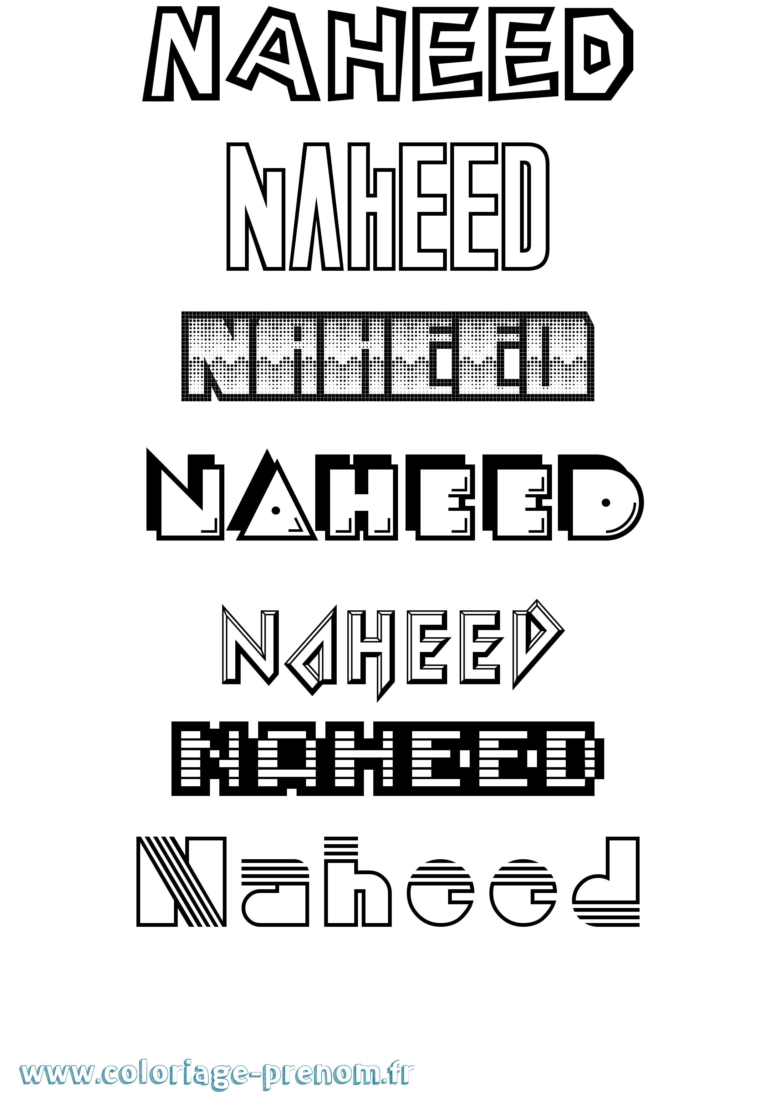 Coloriage prénom Naheed Jeux Vidéos