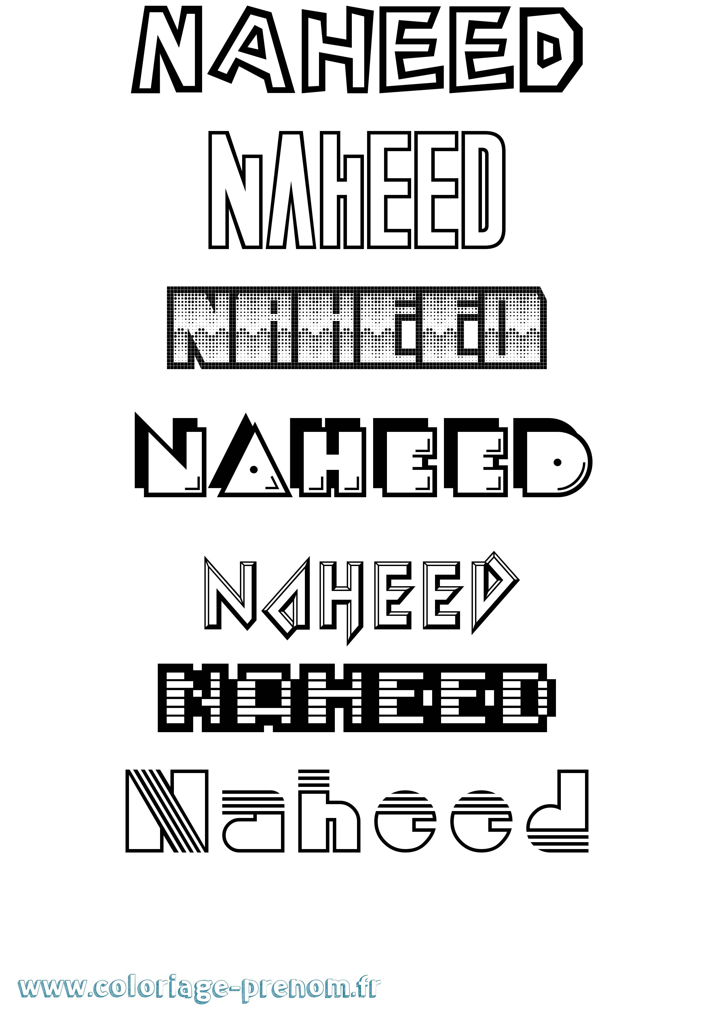 Coloriage Naheed Jeux Vidéos Coloriage prénom Naheed Jeux Vidéos