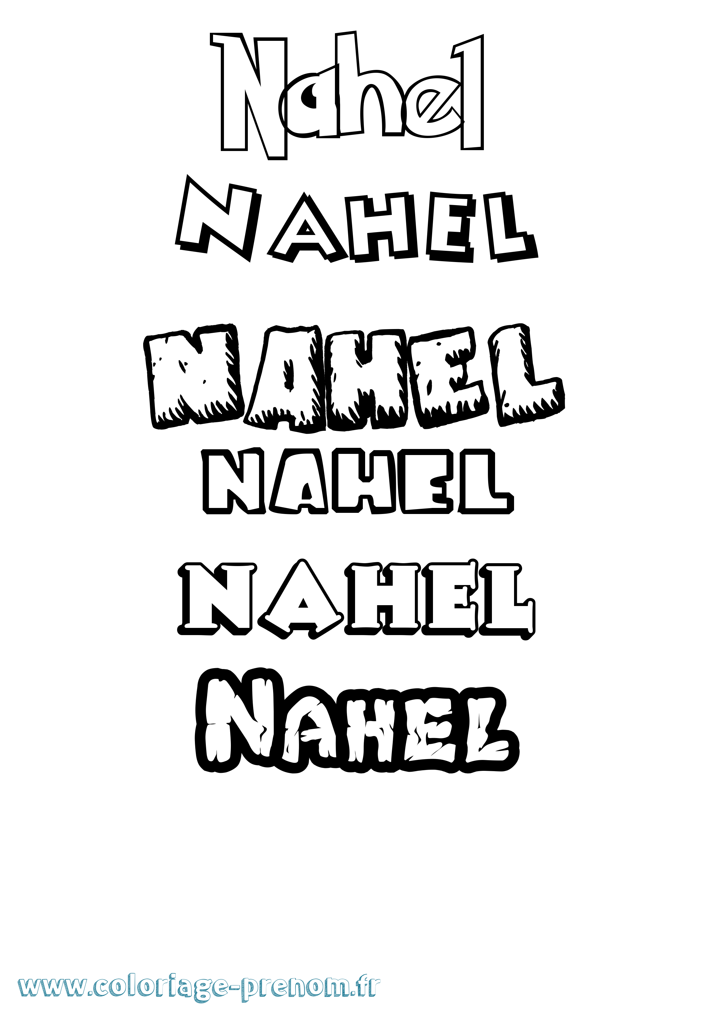Coloriage prénom Nahel