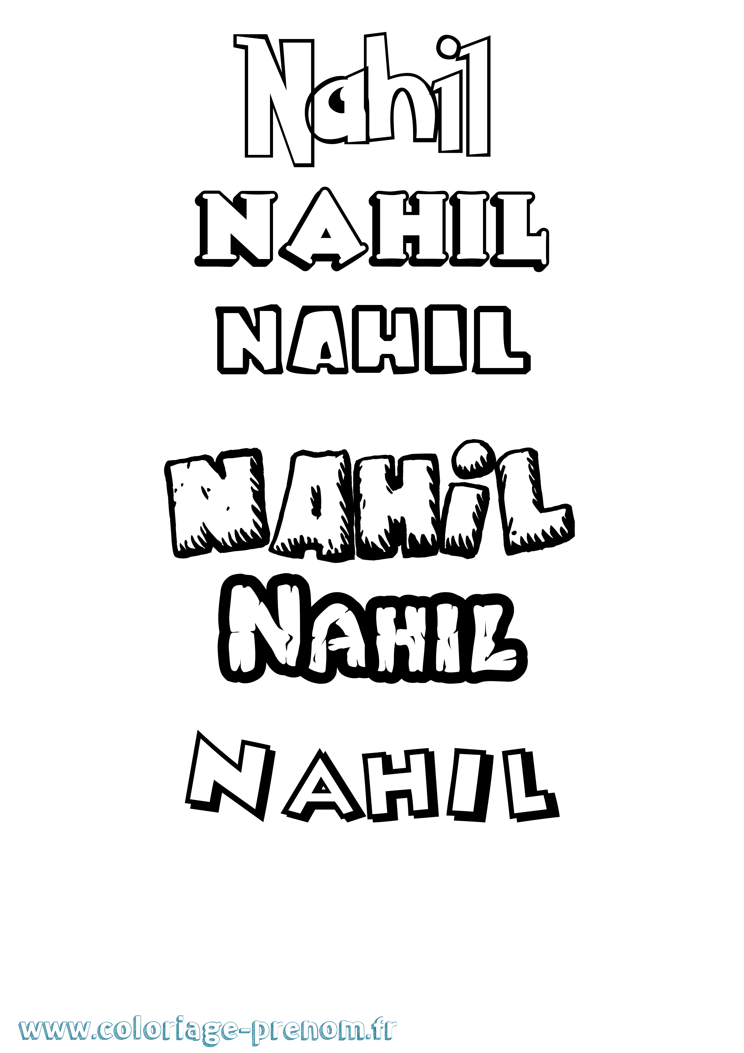 Coloriage prénom Nahil