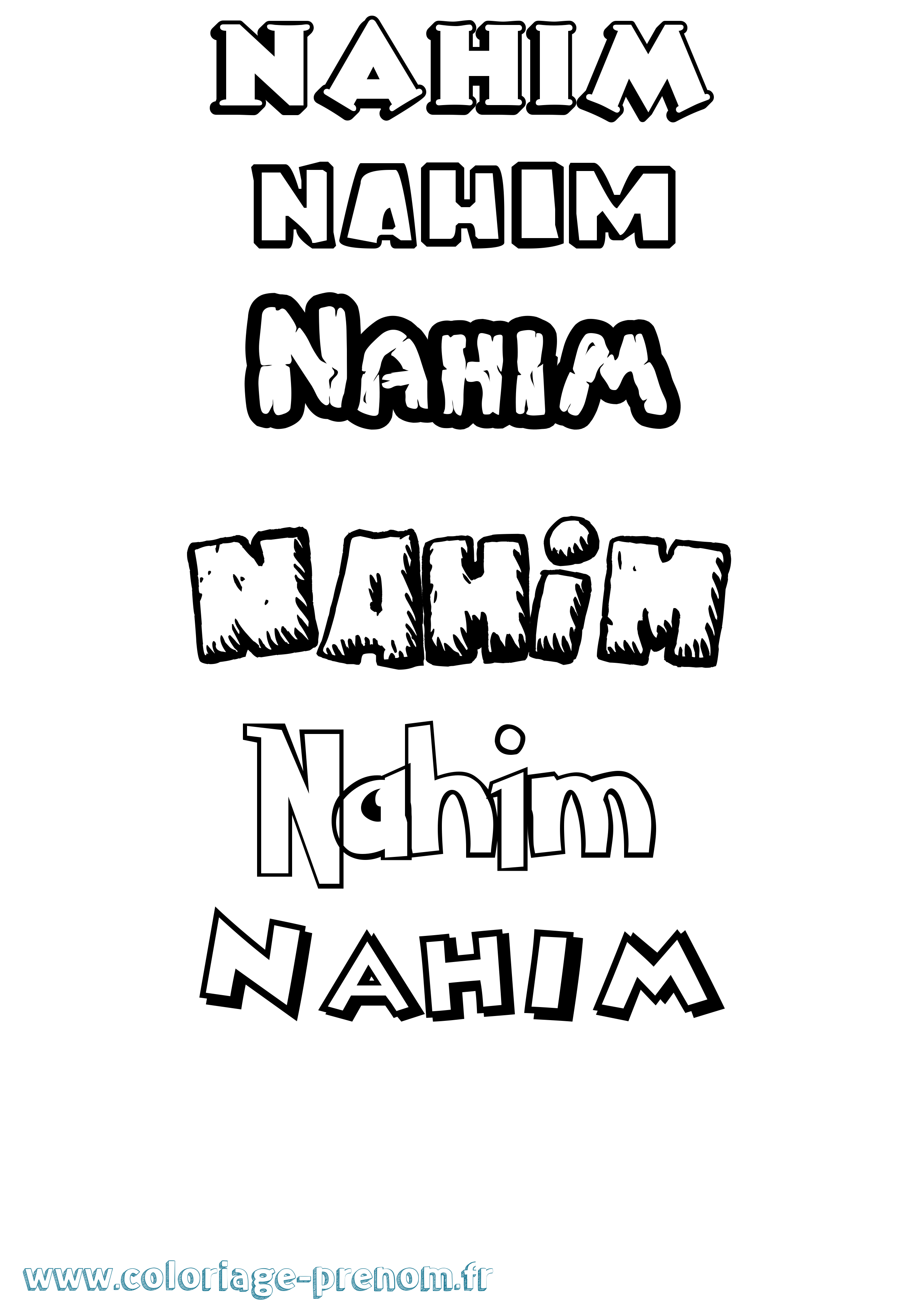 Coloriage prénom Nahim Dessin Animé