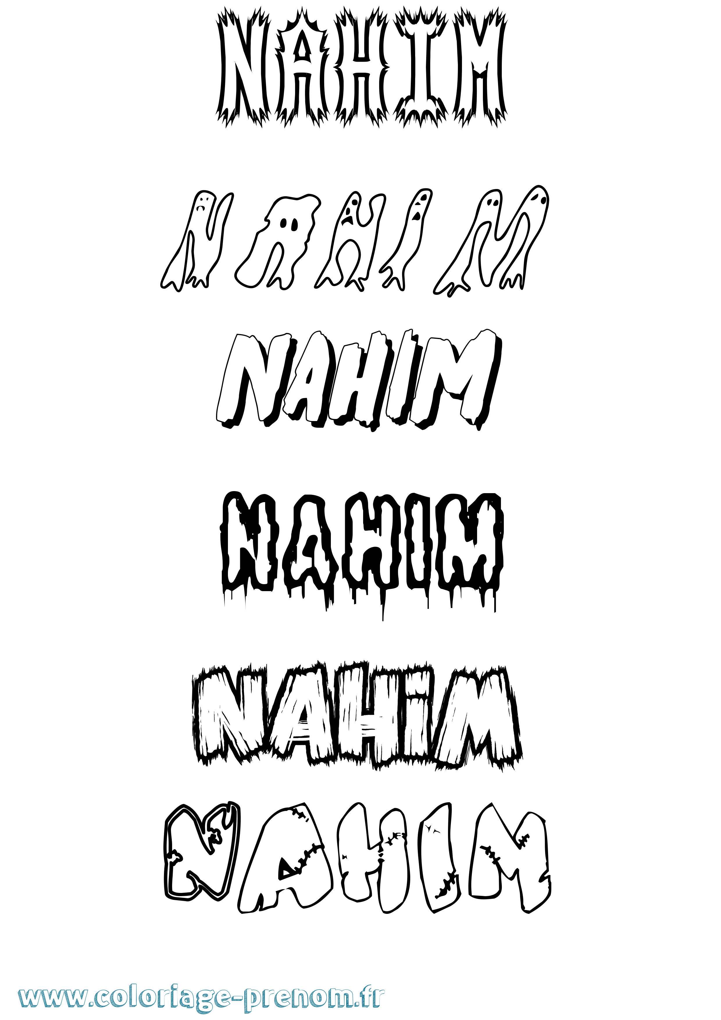 Coloriage prénom Nahim Frisson