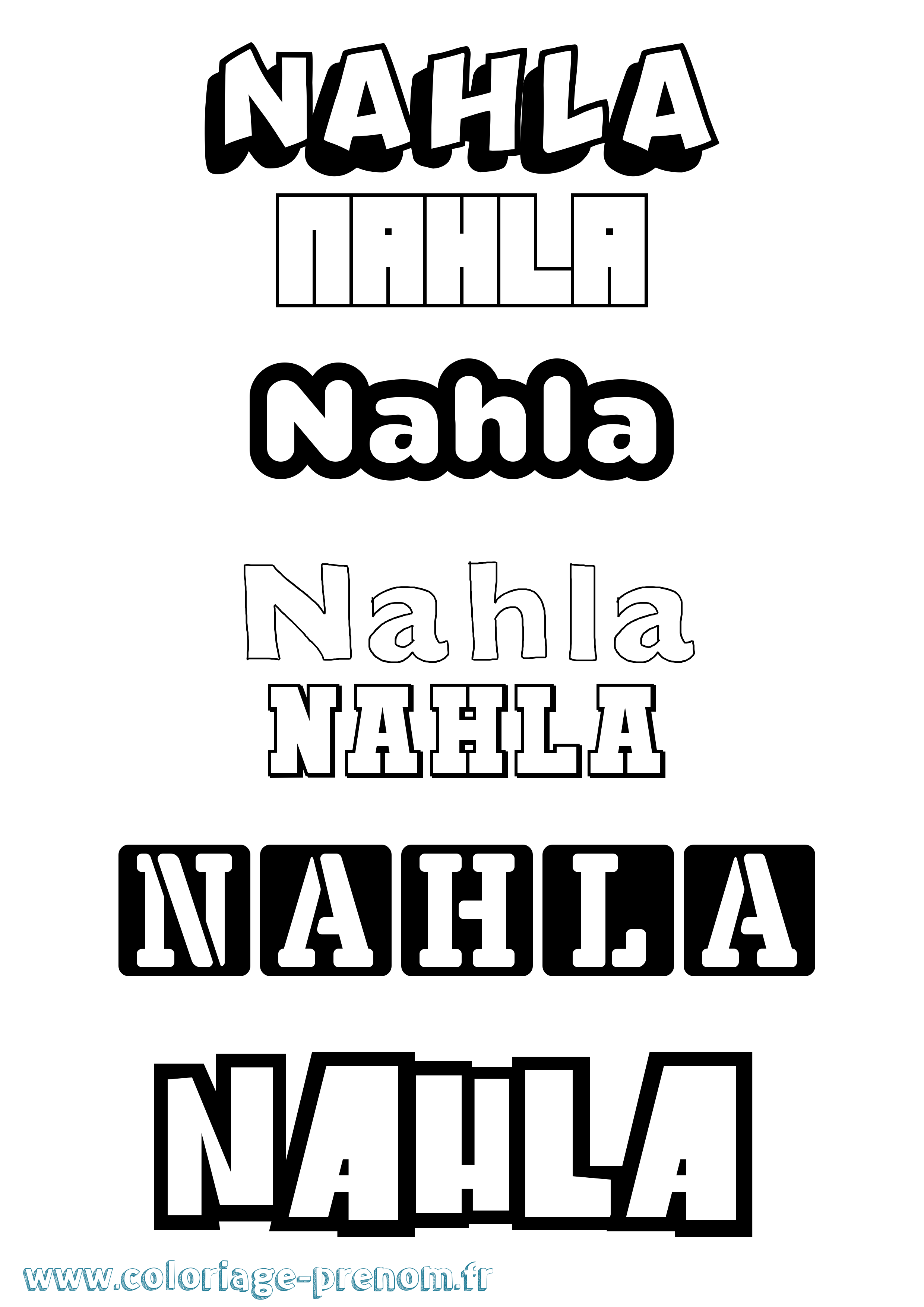 Coloriage prénom Nahla