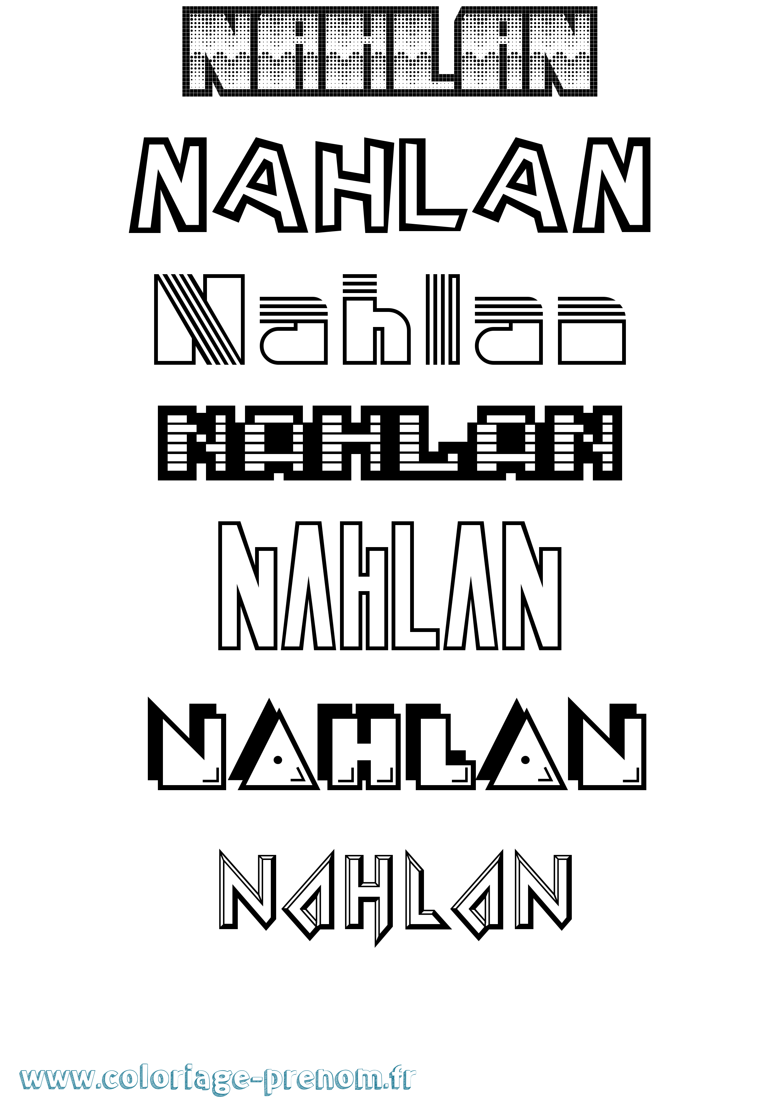 Coloriage Nahlan Jeux Vidéos Coloriage prénom Nahlan Jeux Vidéos