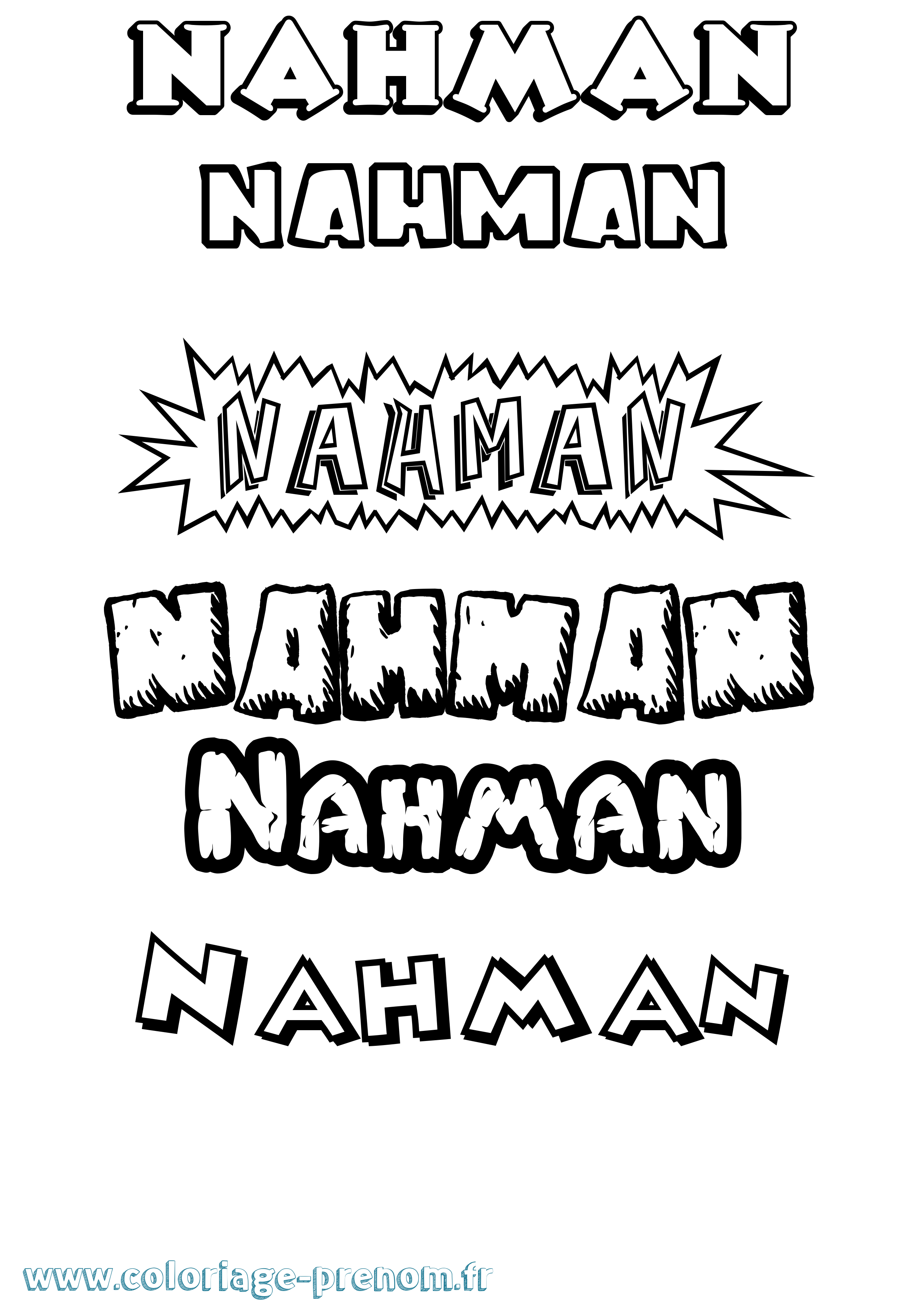 Coloriage prénom Nahman Dessin Animé