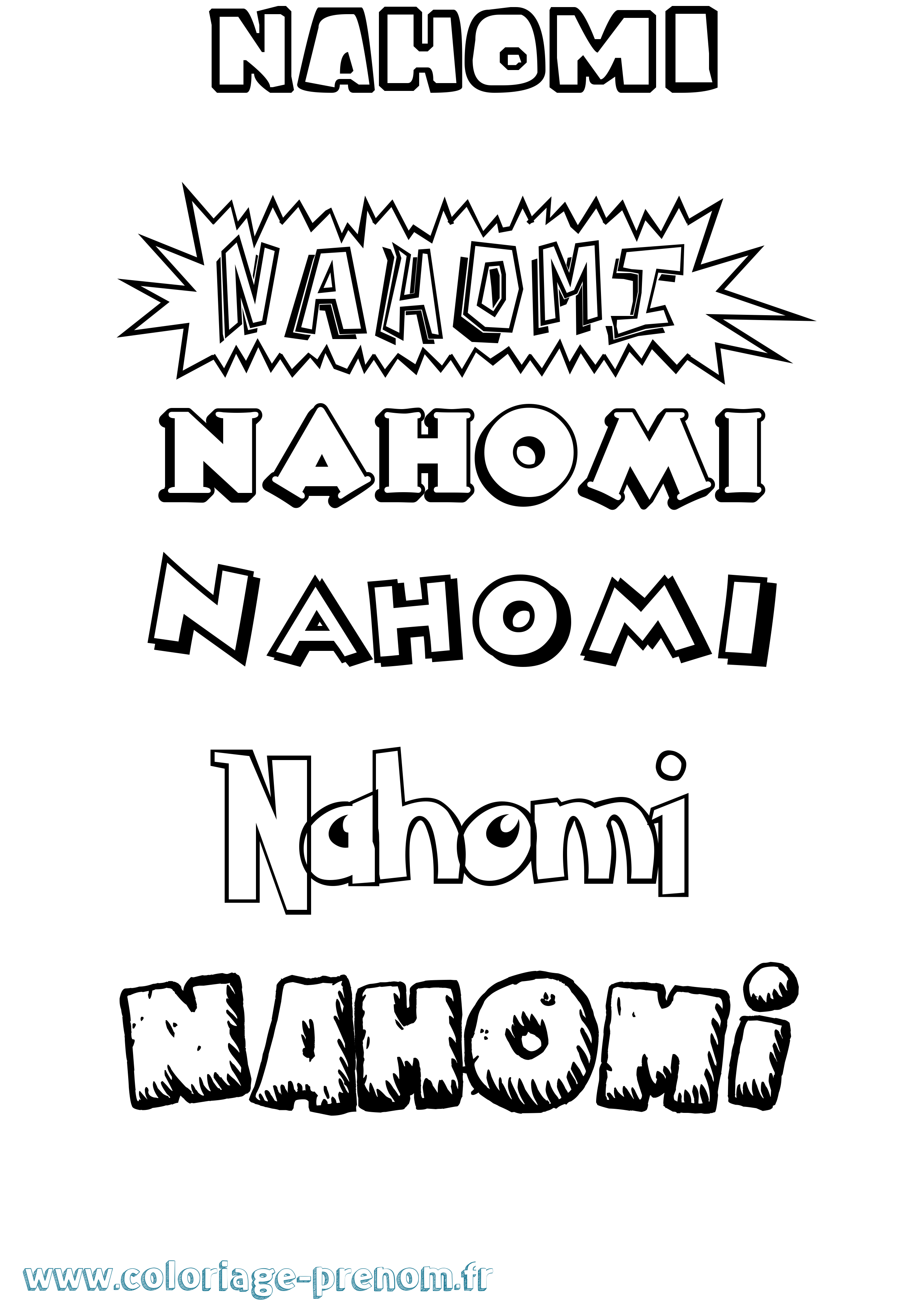 Coloriage prénom Nahomi Dessin Animé