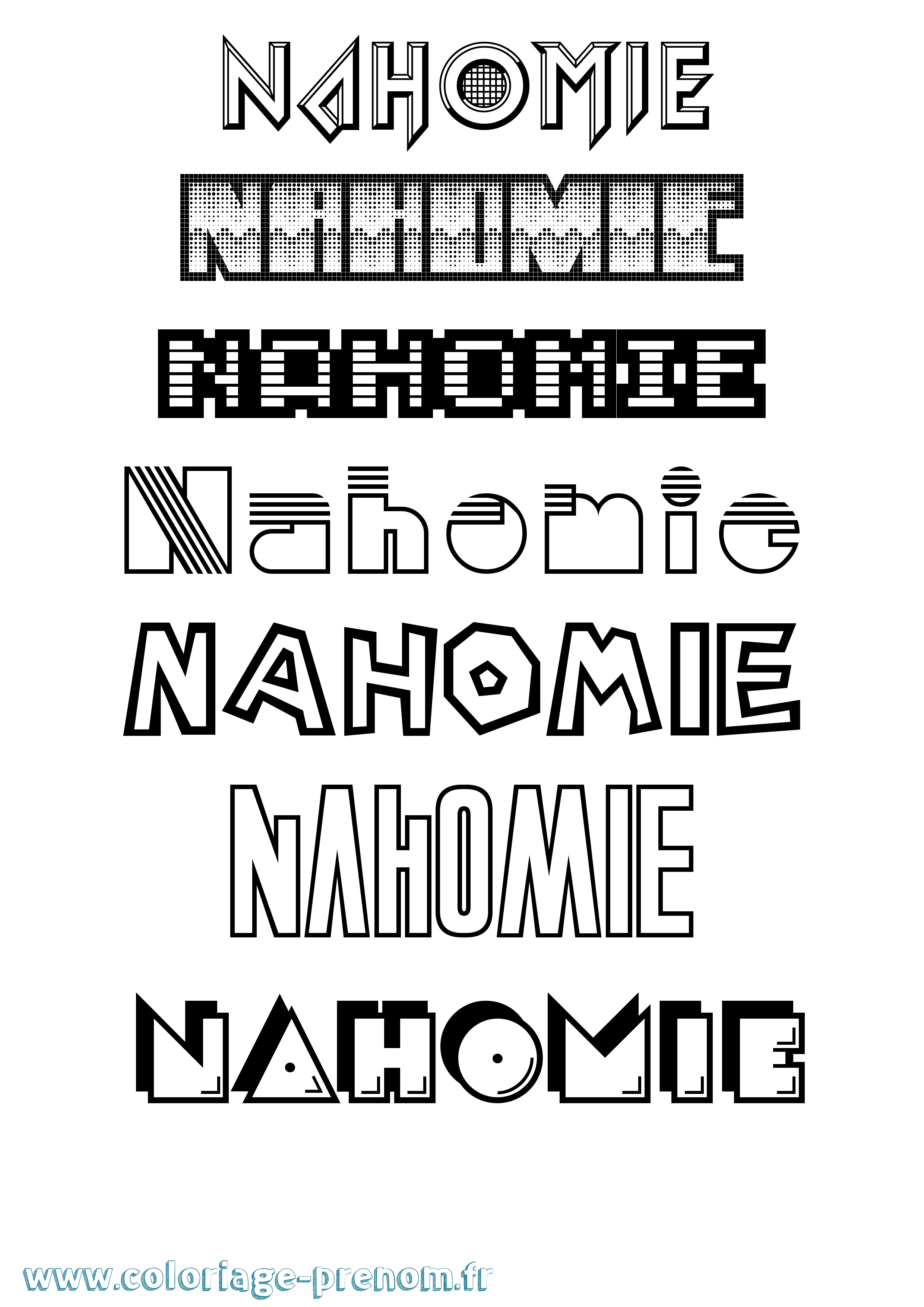 Coloriage Nahomie Jeux Vidéos Coloriage prénom Nahomie Jeux Vidéos