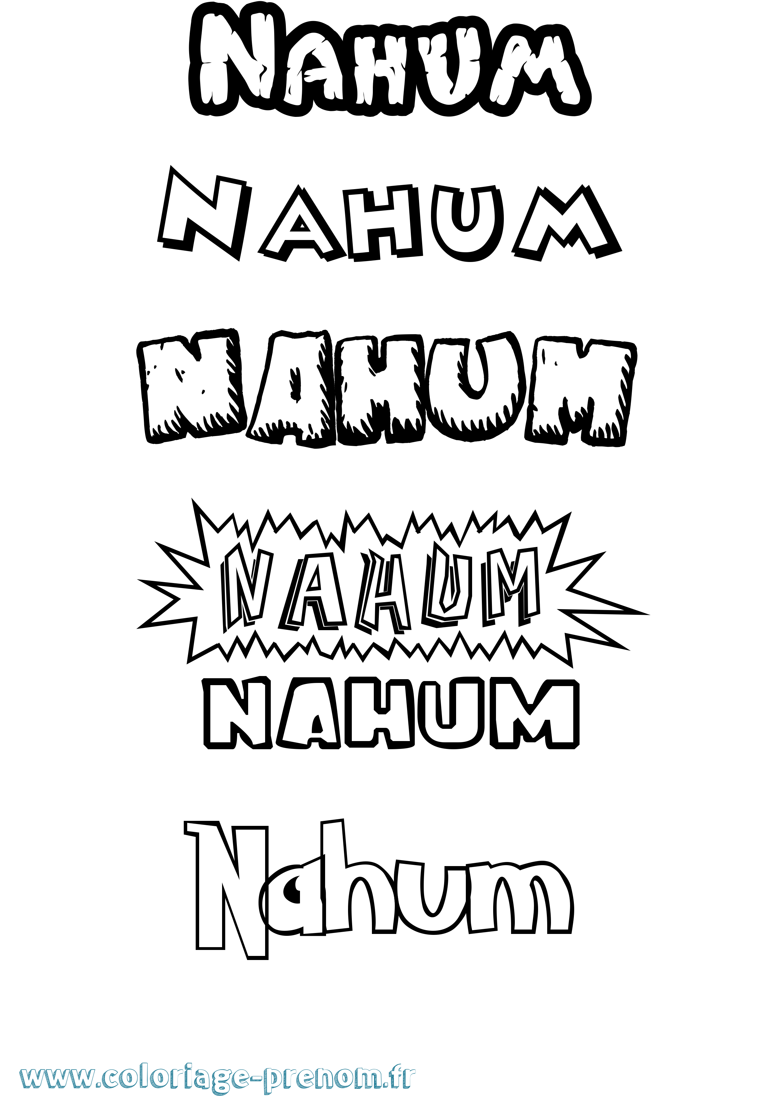 Coloriage prénom Nahum Dessin Animé