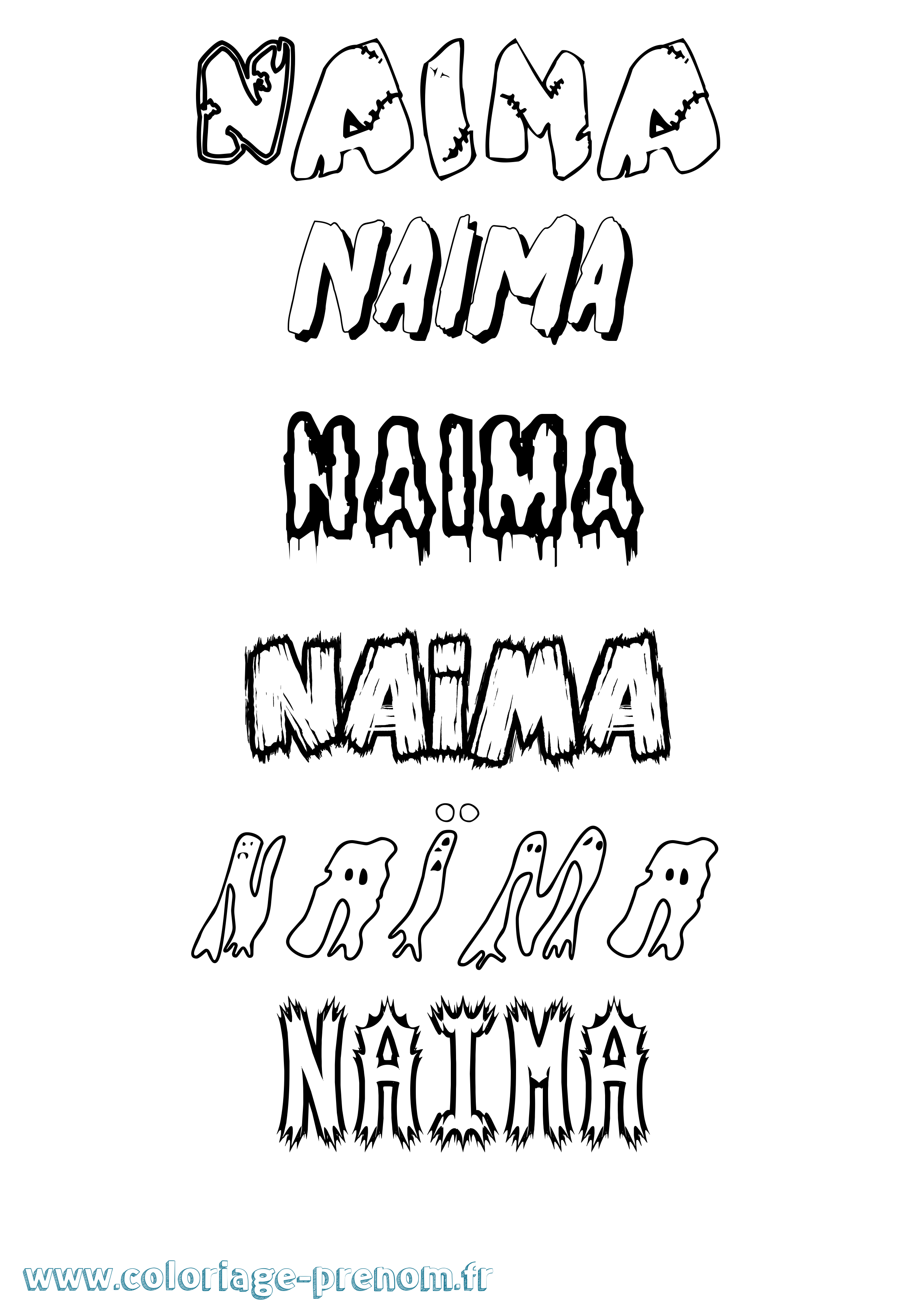 Coloriage Naïma Coloriage prénom Naïma