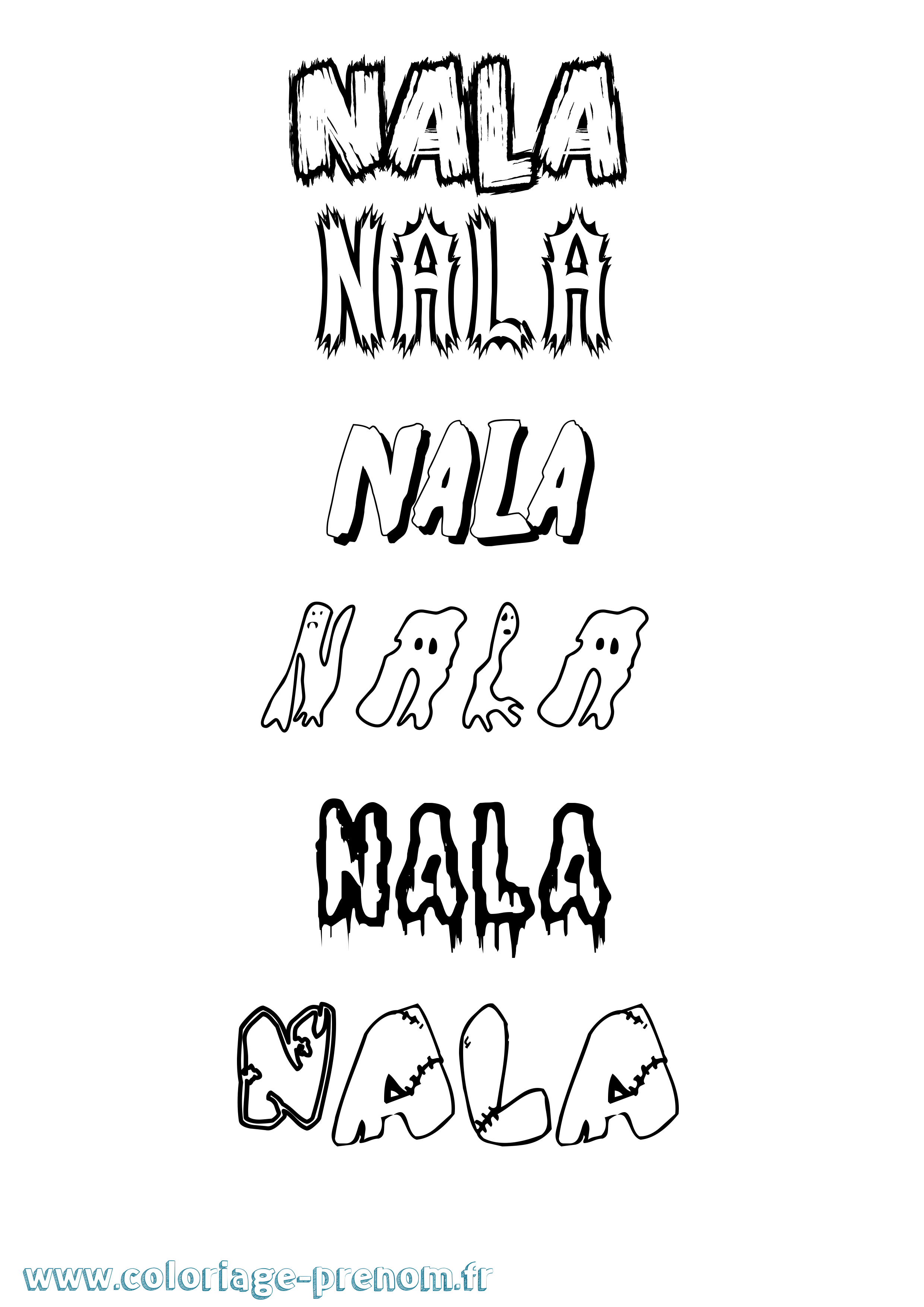 Coloriage Nala Frisson Coloriage prénom Nala Frisson