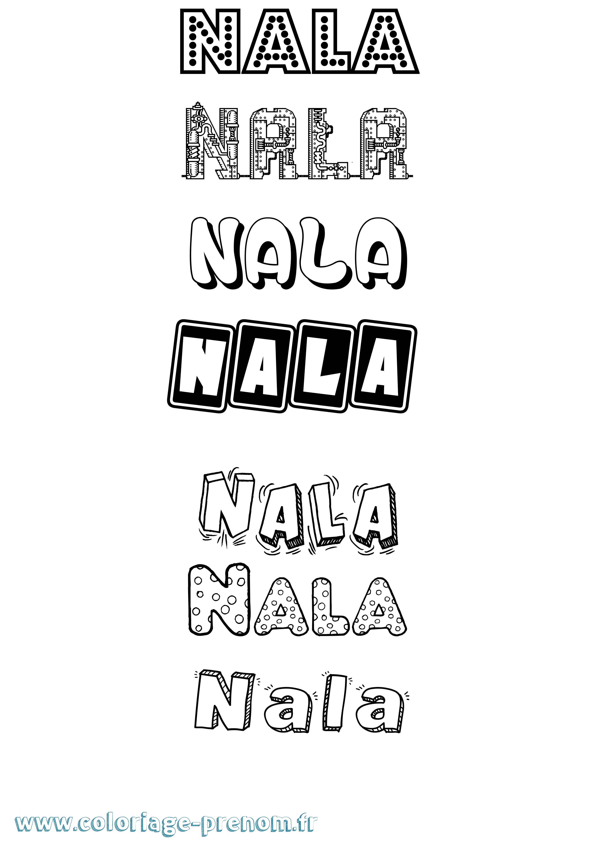 Coloriage Nala Fun Coloriage prénom Nala Fun