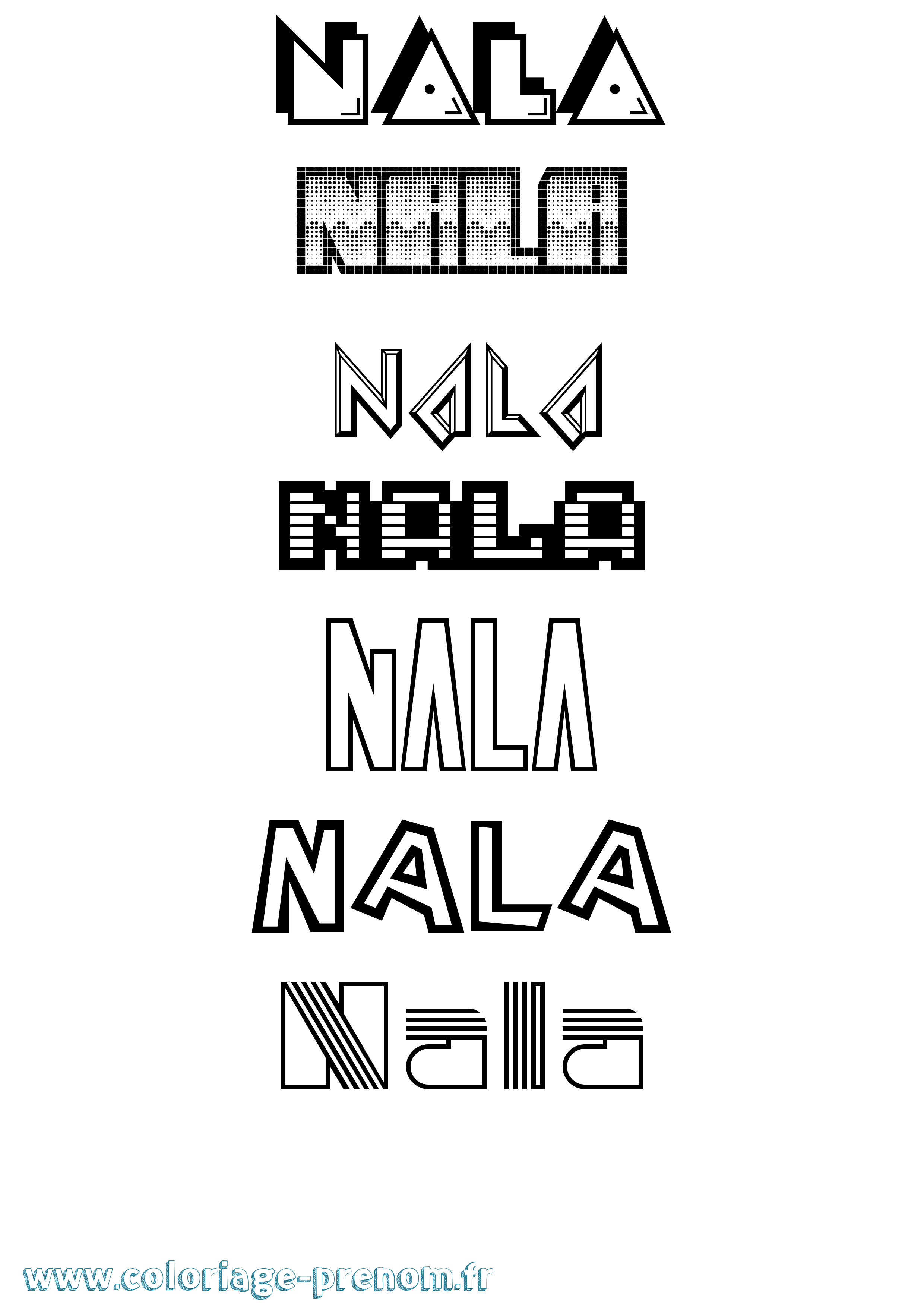 Coloriage Nala Jeux Vidéos Coloriage prénom Nala Jeux Vidéos