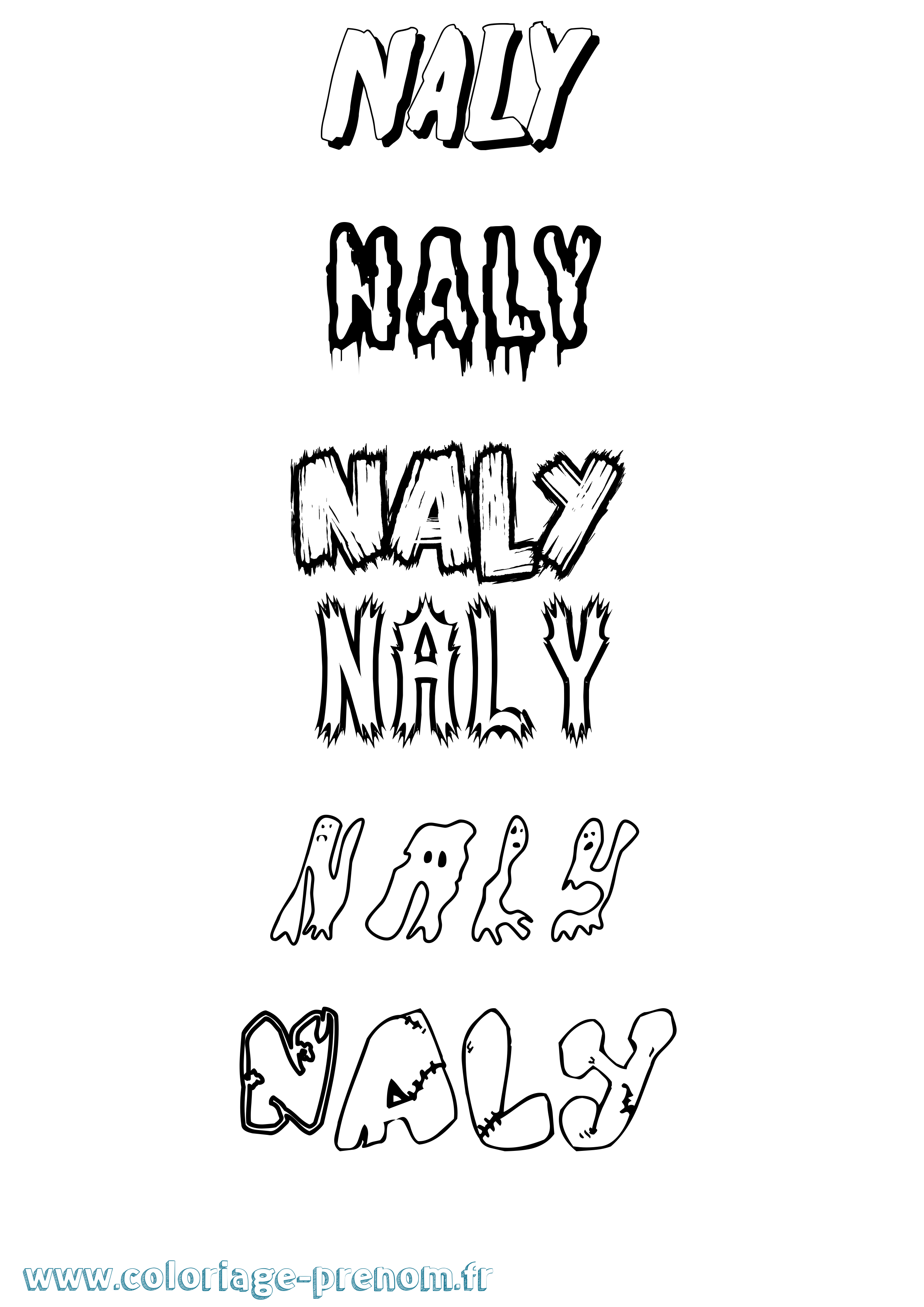 Coloriage Naly Frisson Coloriage prénom Naly Frisson
