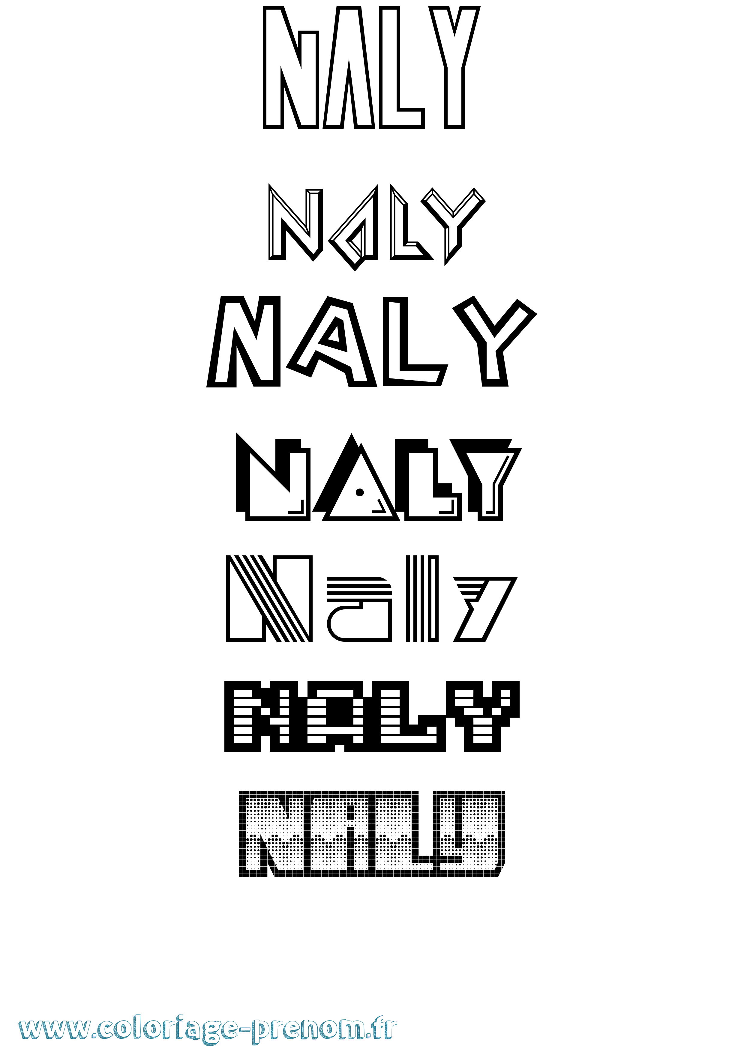 Coloriage Naly Jeux Vidéos Coloriage prénom Naly Jeux Vidéos