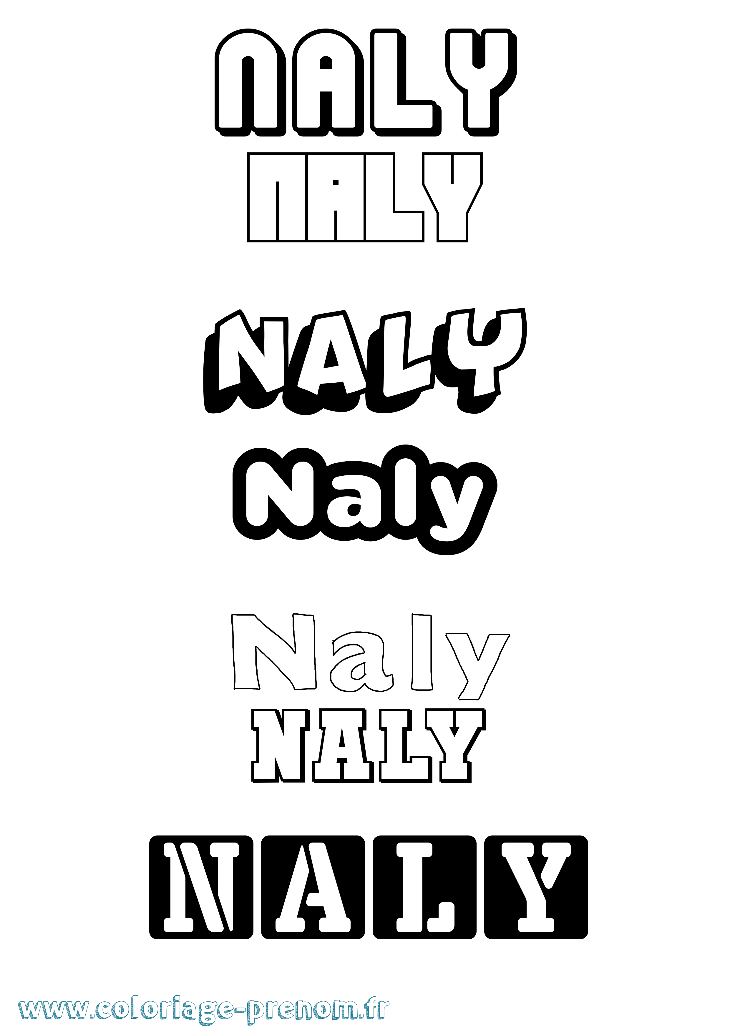 Coloriage Naly Simple Coloriage prénom Naly Simple