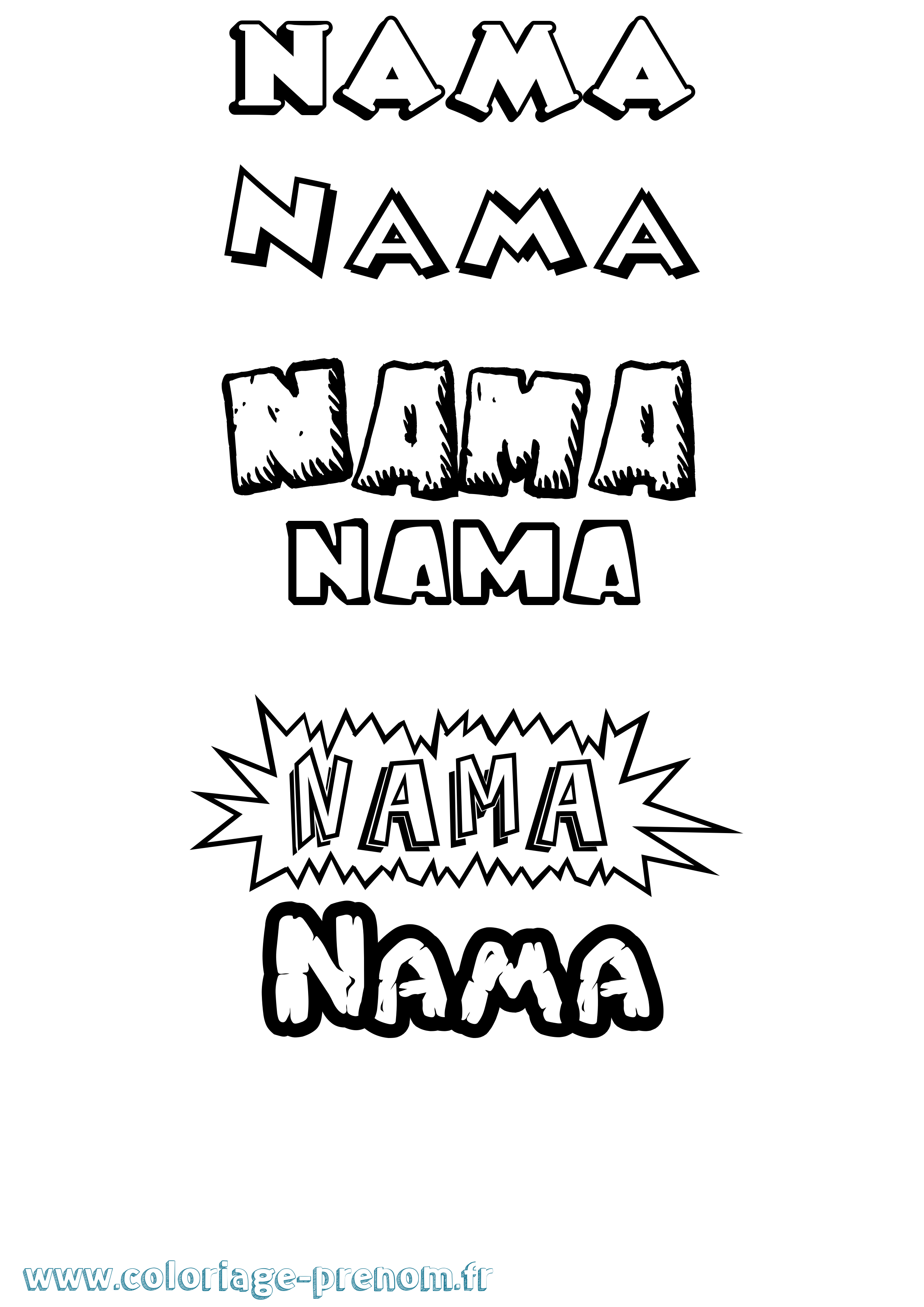 Coloriage Nama Dessin Animé Coloriage prénom Nama Dessin Animé