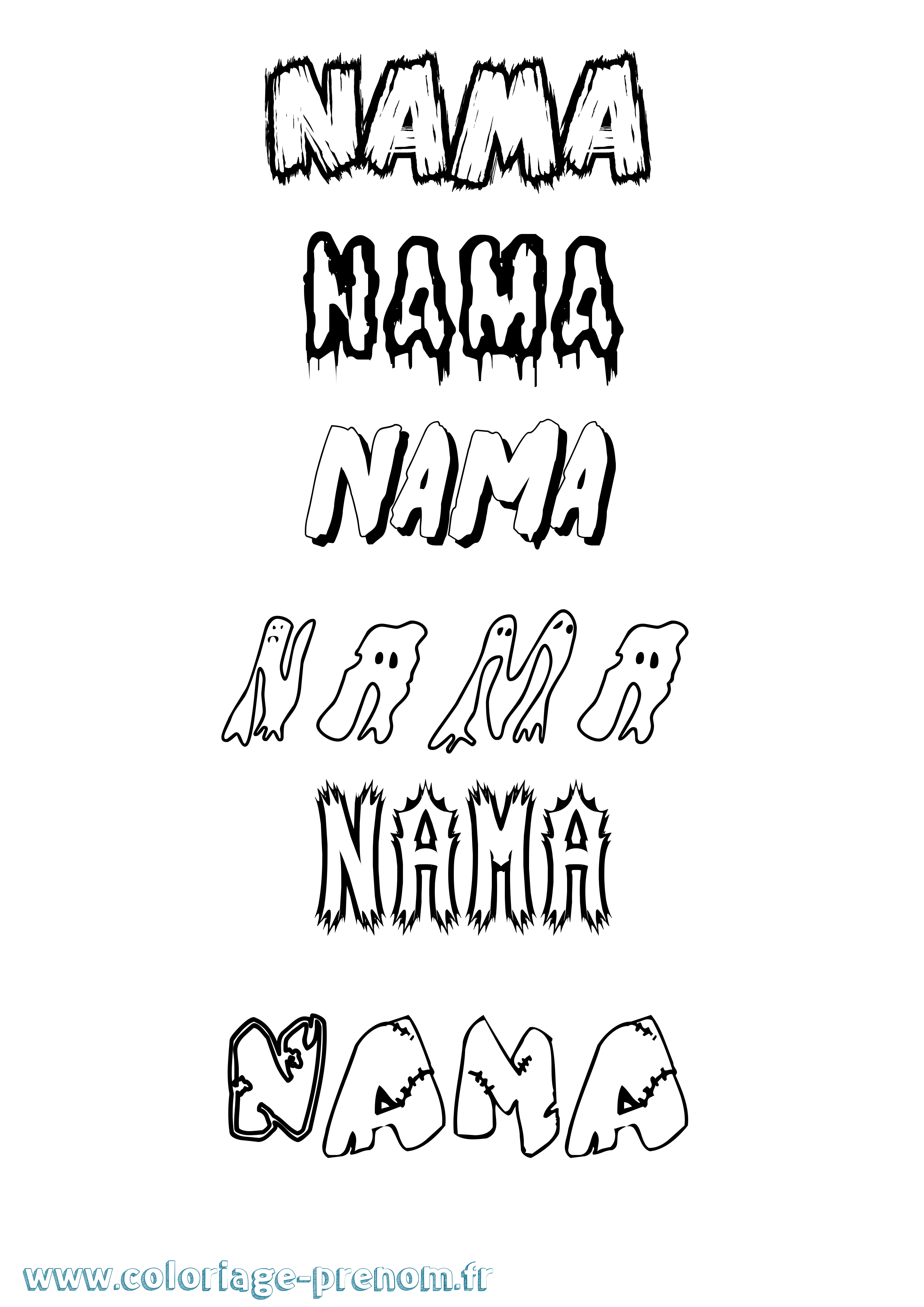 Coloriage Nama Frisson Coloriage prénom Nama Frisson