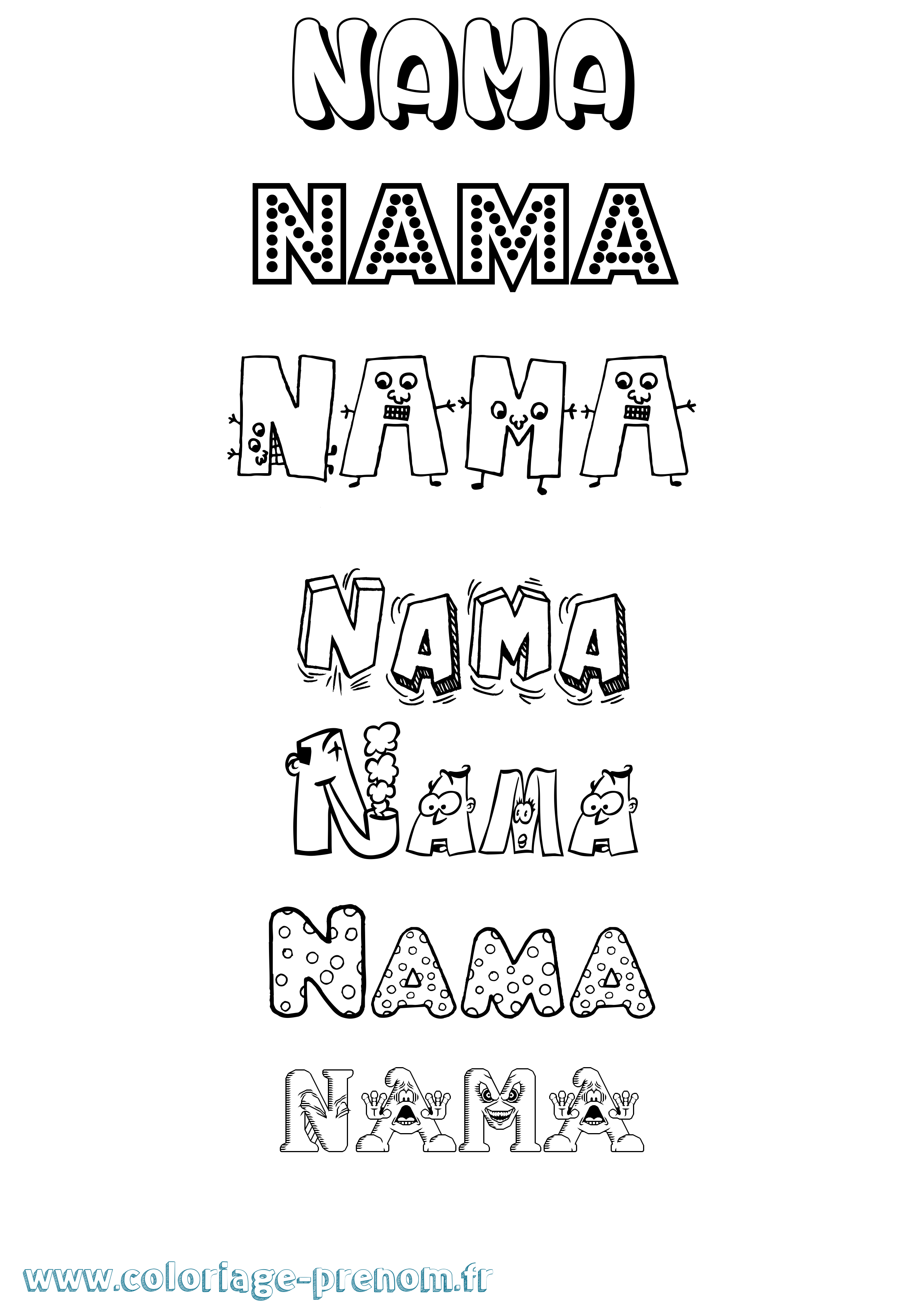 Coloriage Nama Fun Coloriage prénom Nama Fun