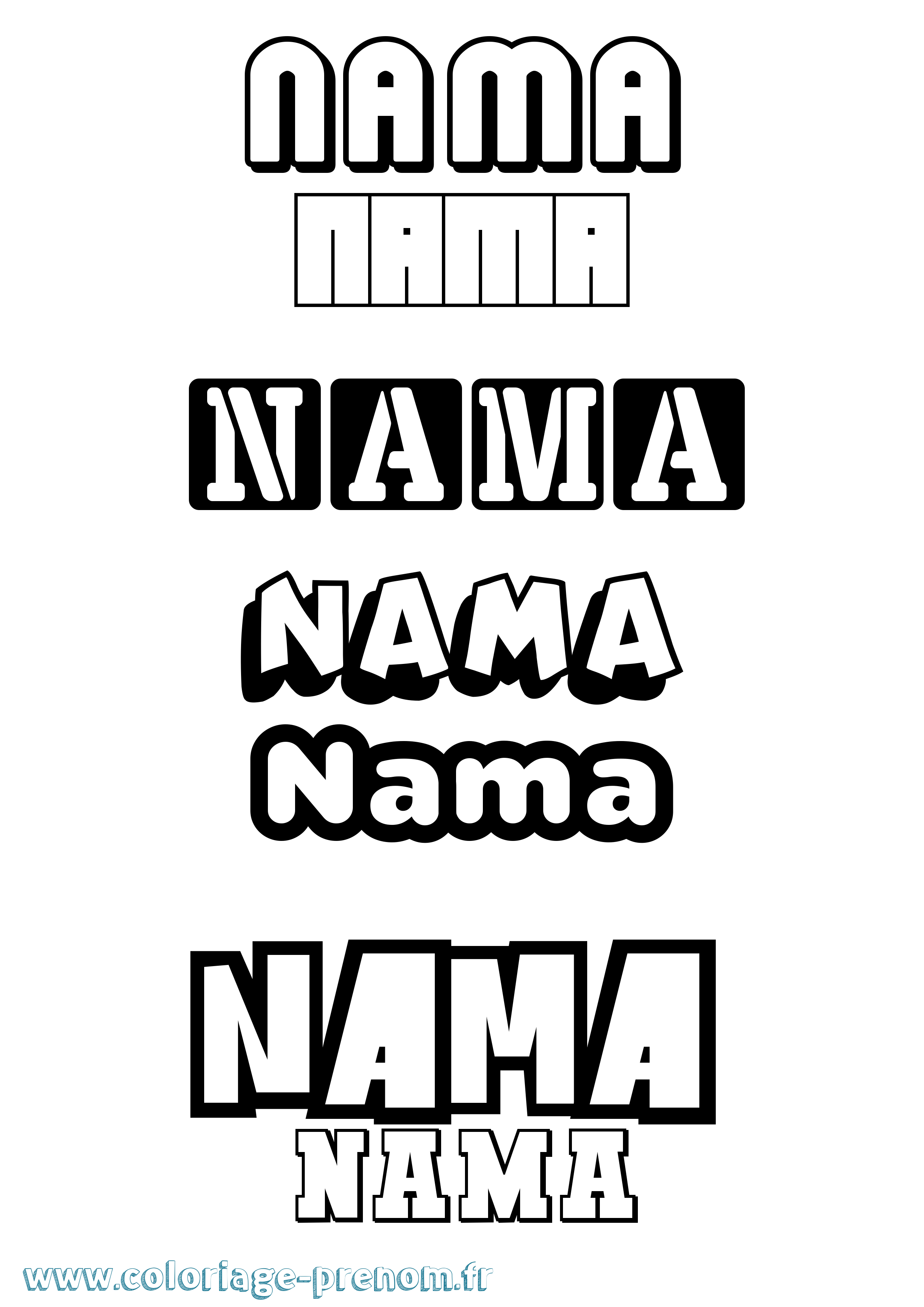 Coloriage Nama Simple Coloriage prénom Nama Simple