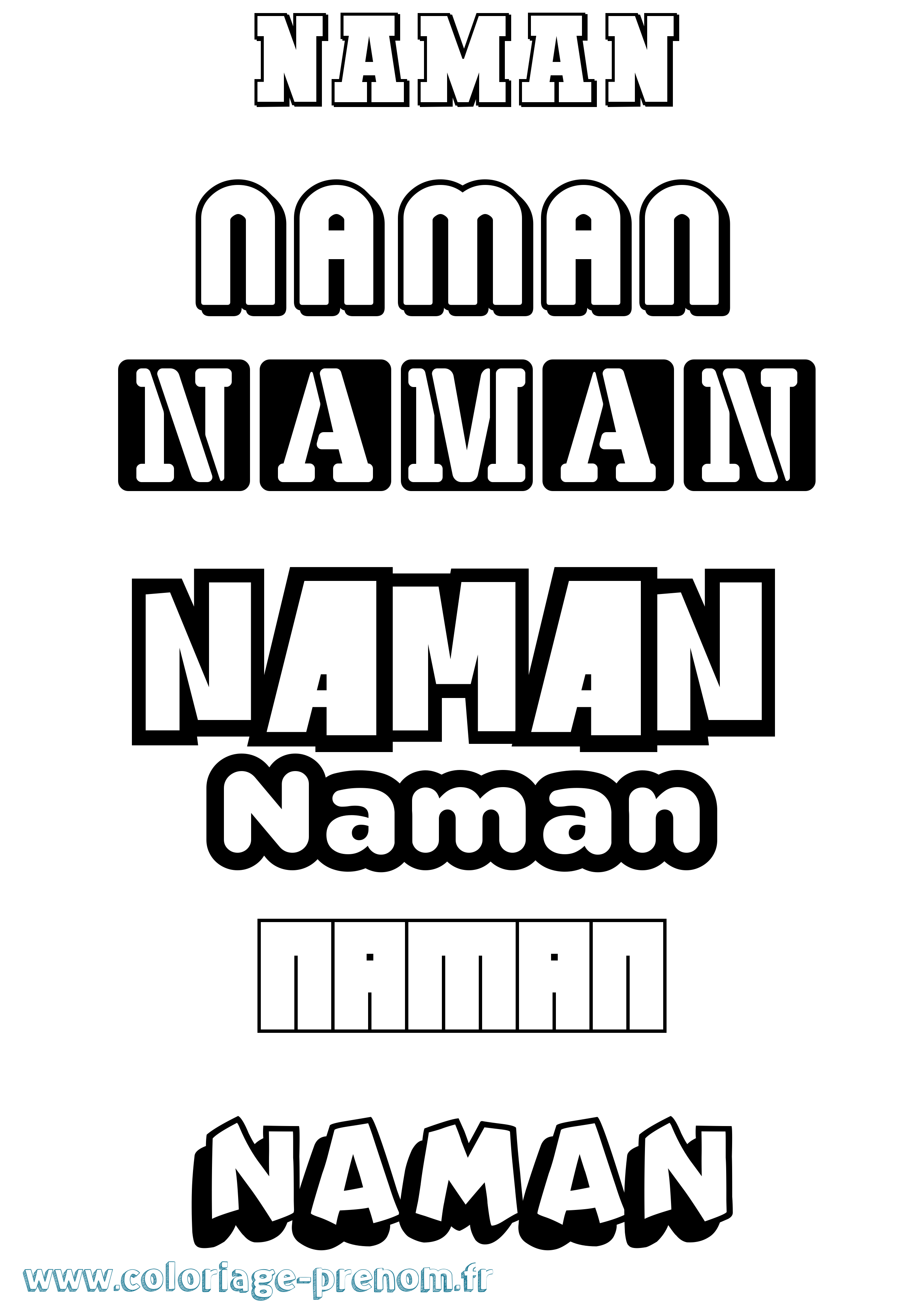 Coloriage prénom Naman Simple