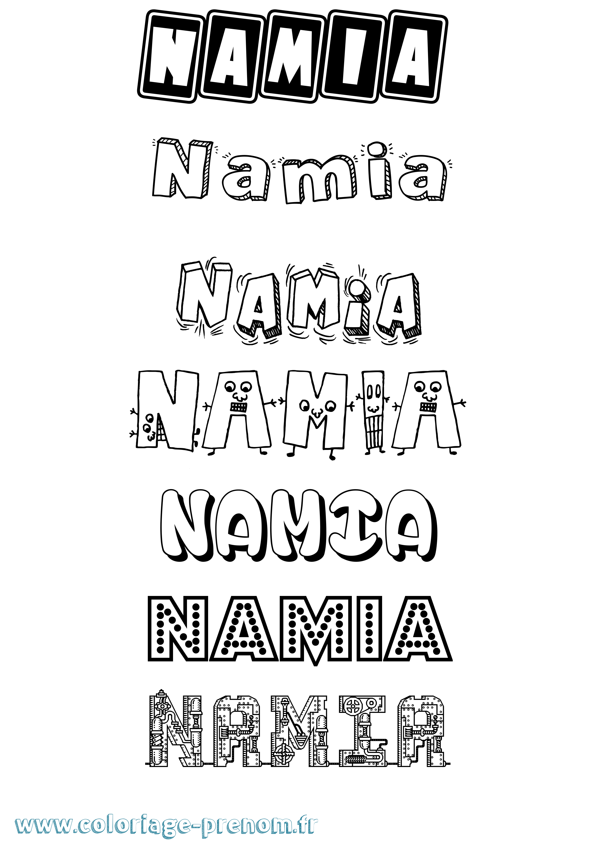 Coloriage Namia Fun Coloriage prénom Namia Fun