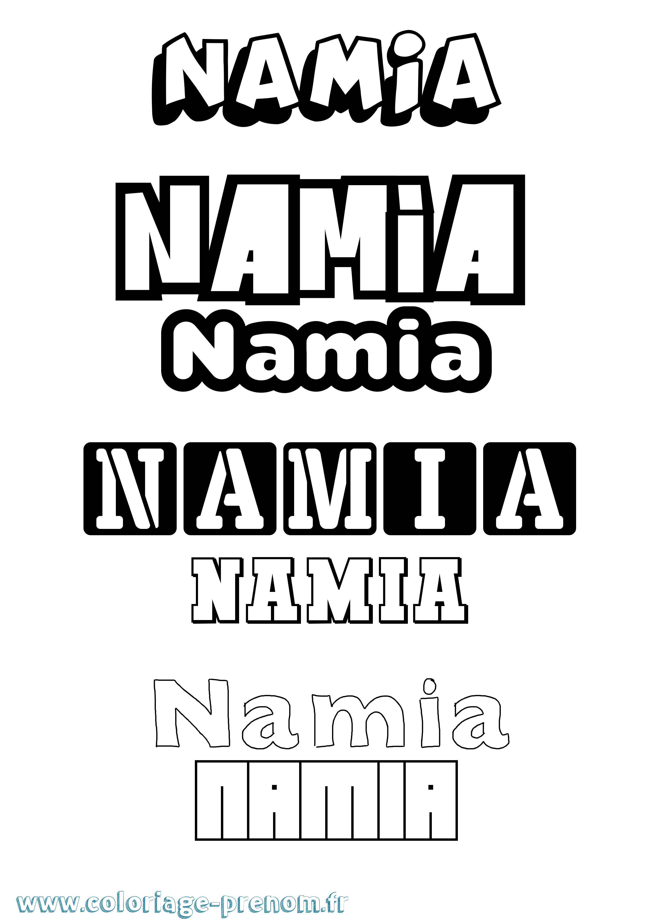 Coloriage Namia Simple Coloriage prénom Namia Simple