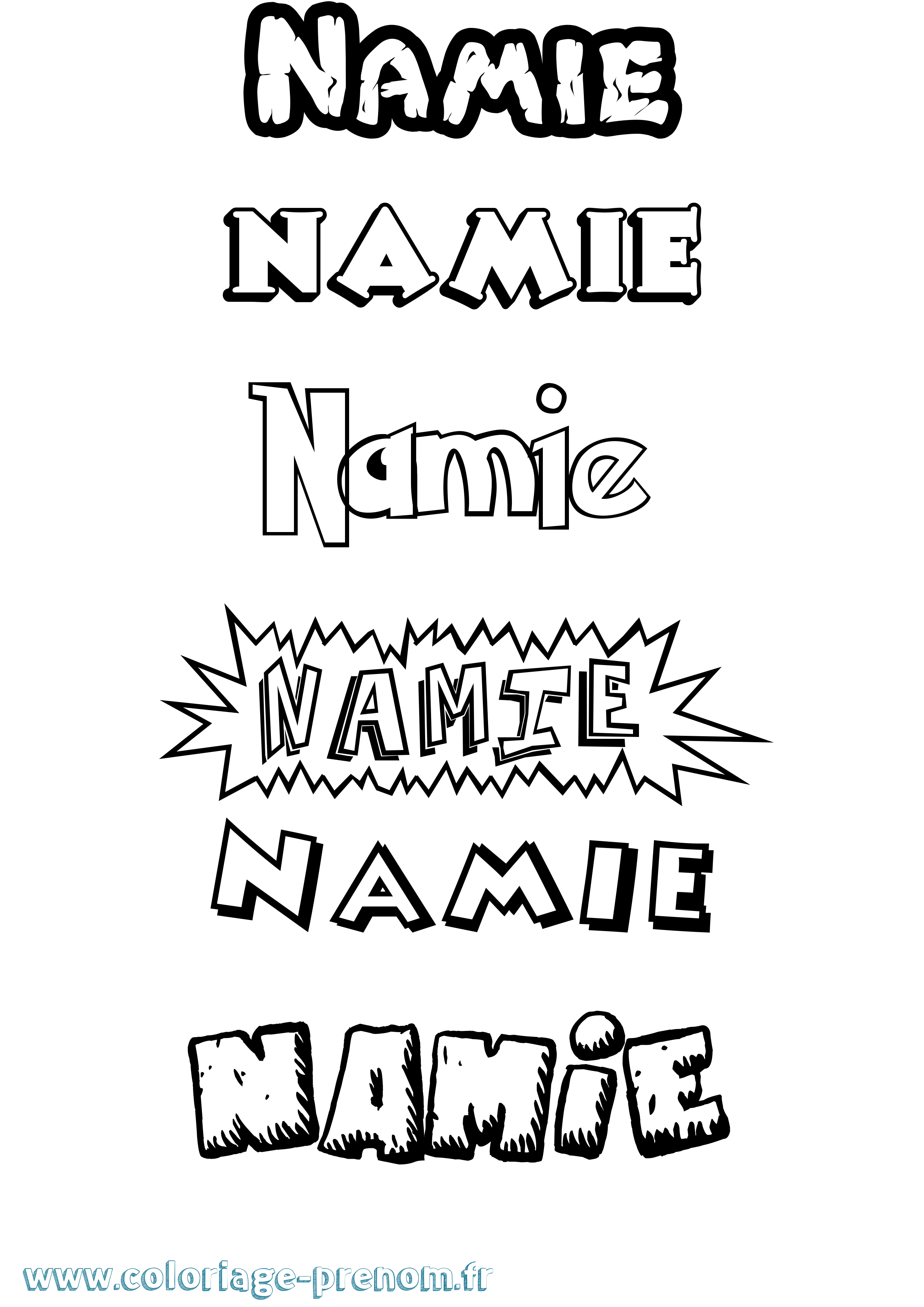 Coloriage prénom Namie Dessin Animé