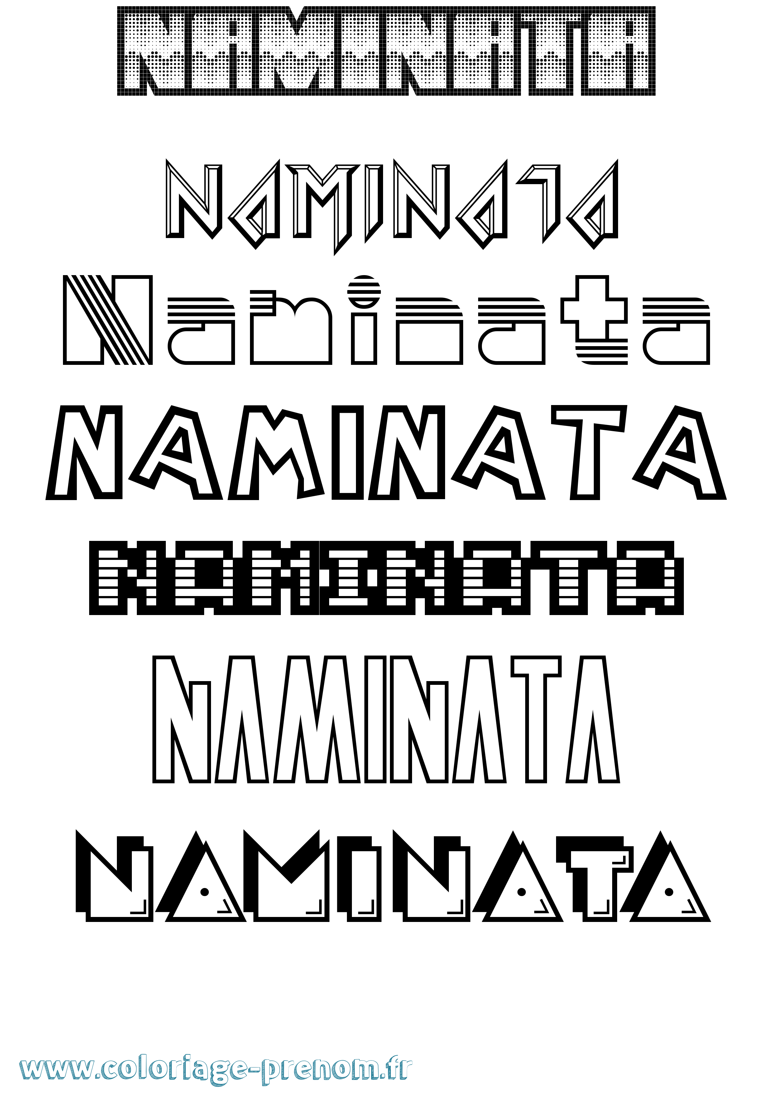 Coloriage prénom Naminata Jeux Vidéos