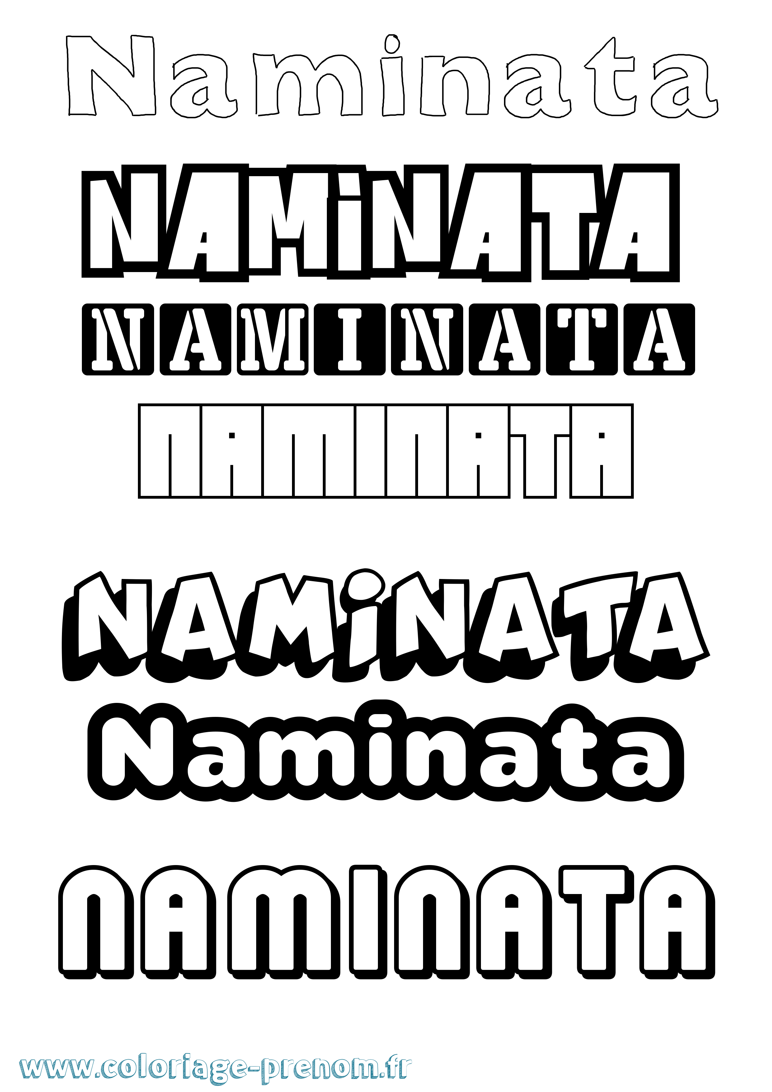 Coloriage prénom Naminata Simple