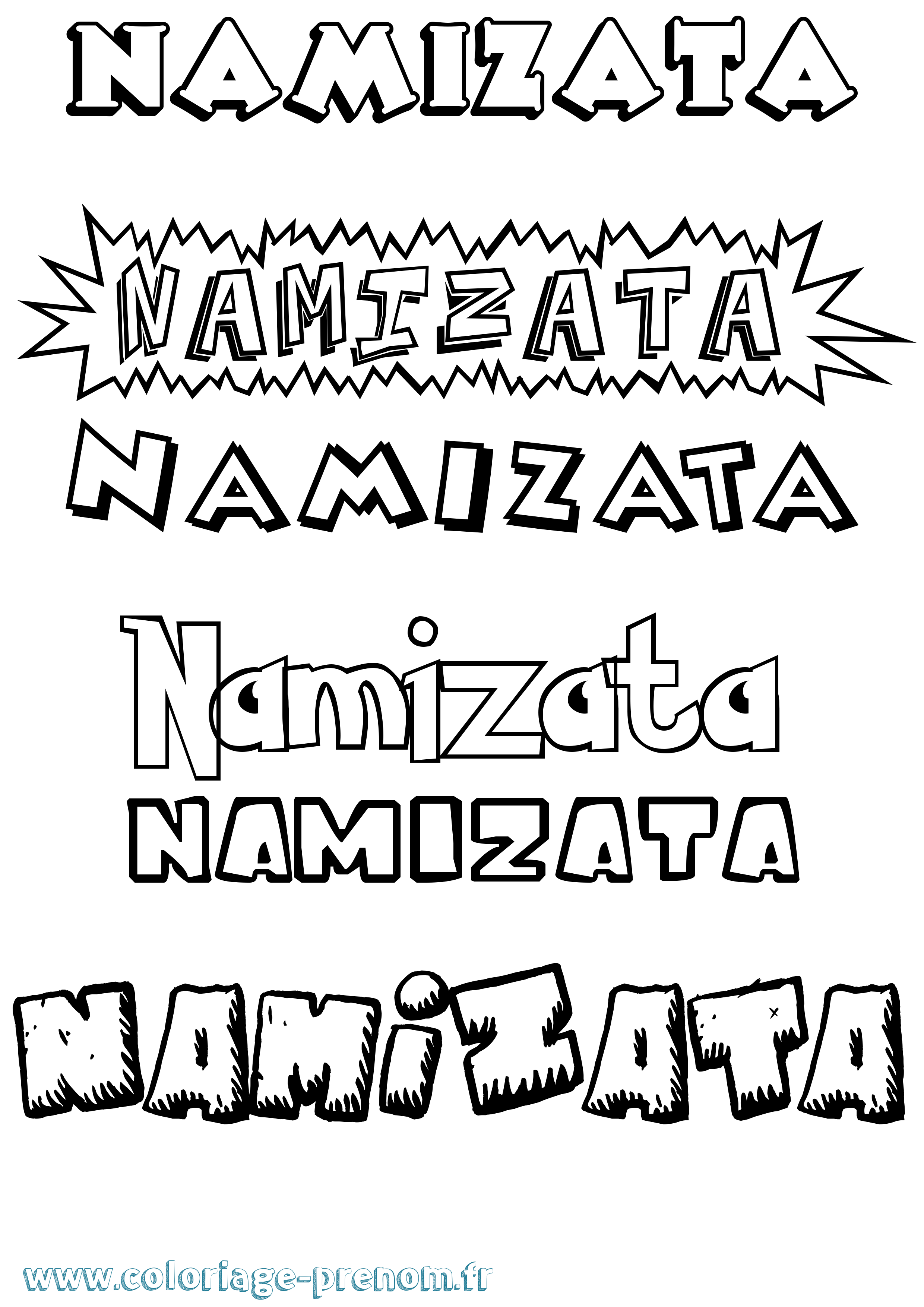 Coloriage prénom Namizata Dessin Animé