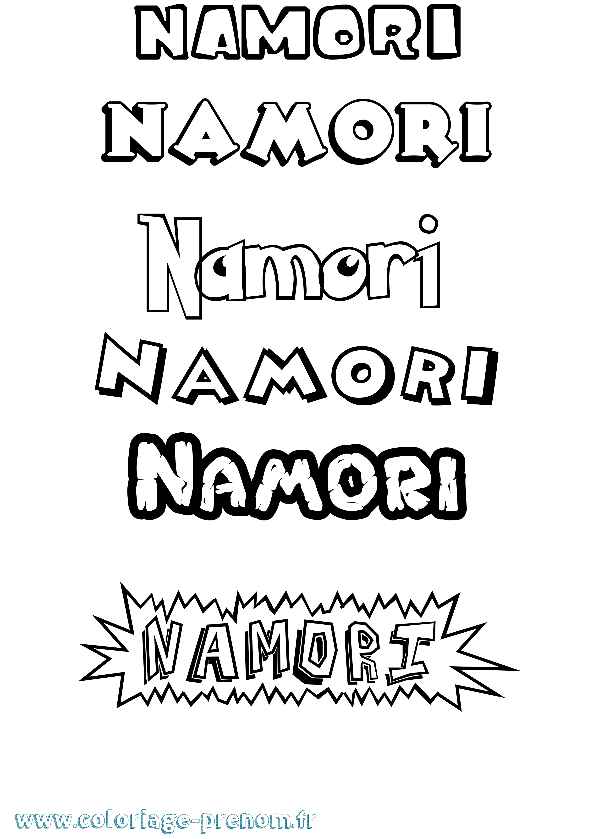 Coloriage prénom Namori Dessin Animé