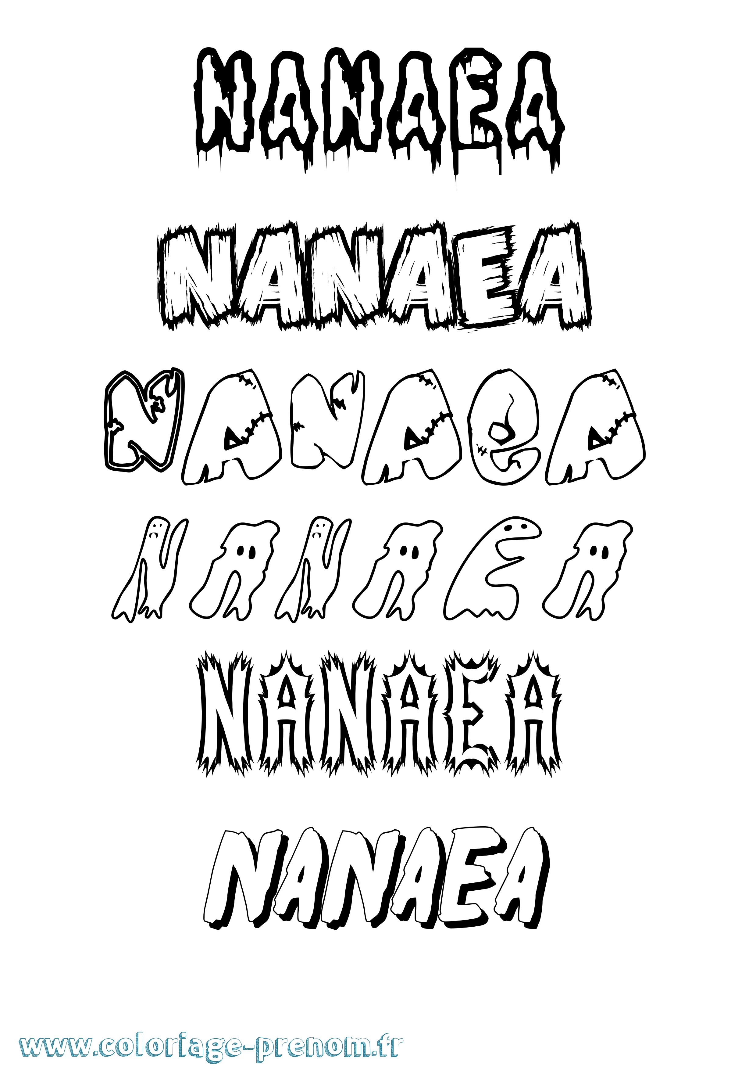 Coloriage Nanaea Frisson Coloriage prénom Nanaea Frisson